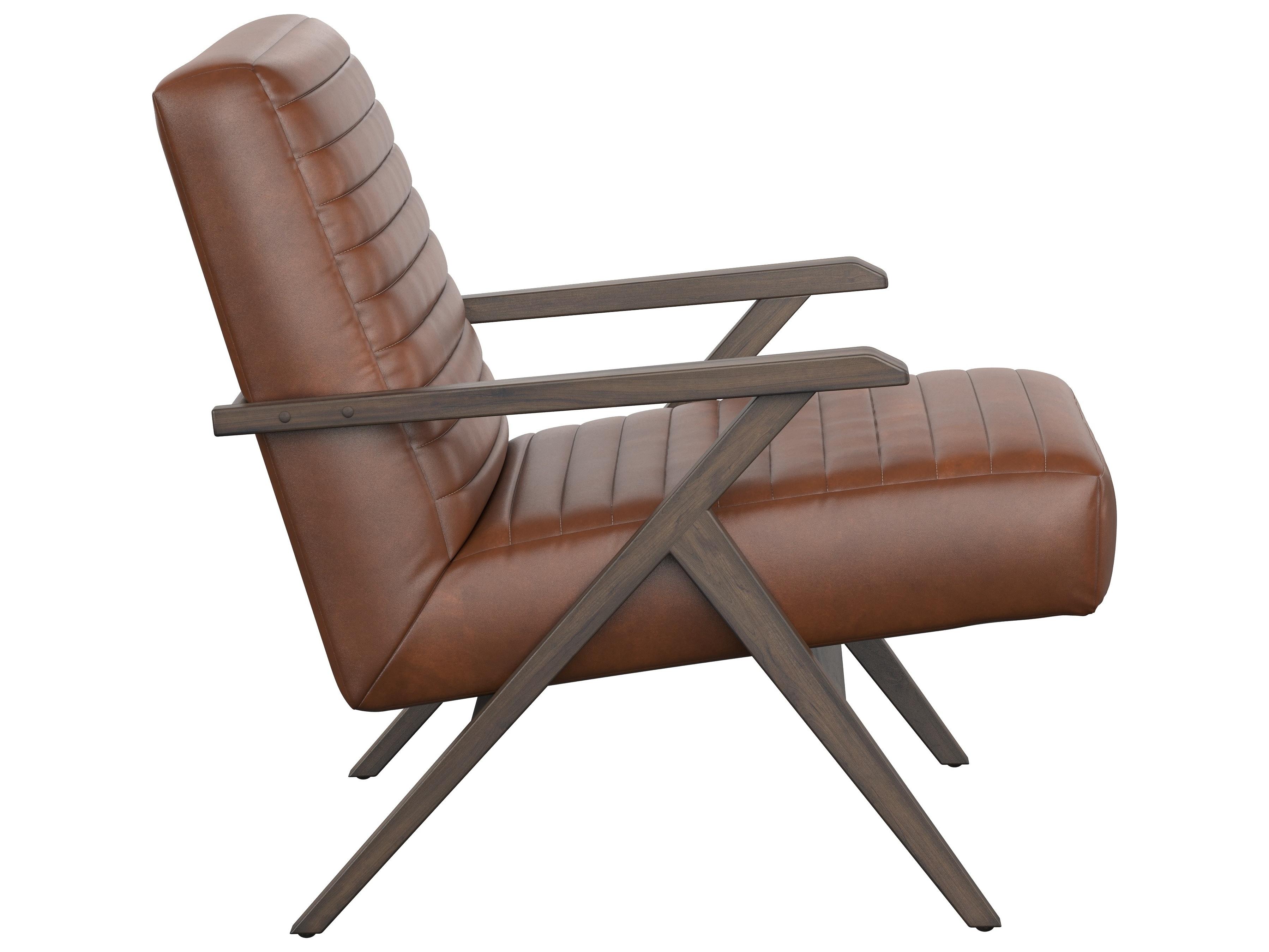 Sunpan Mixt Brown Faux Leather Accent Chair