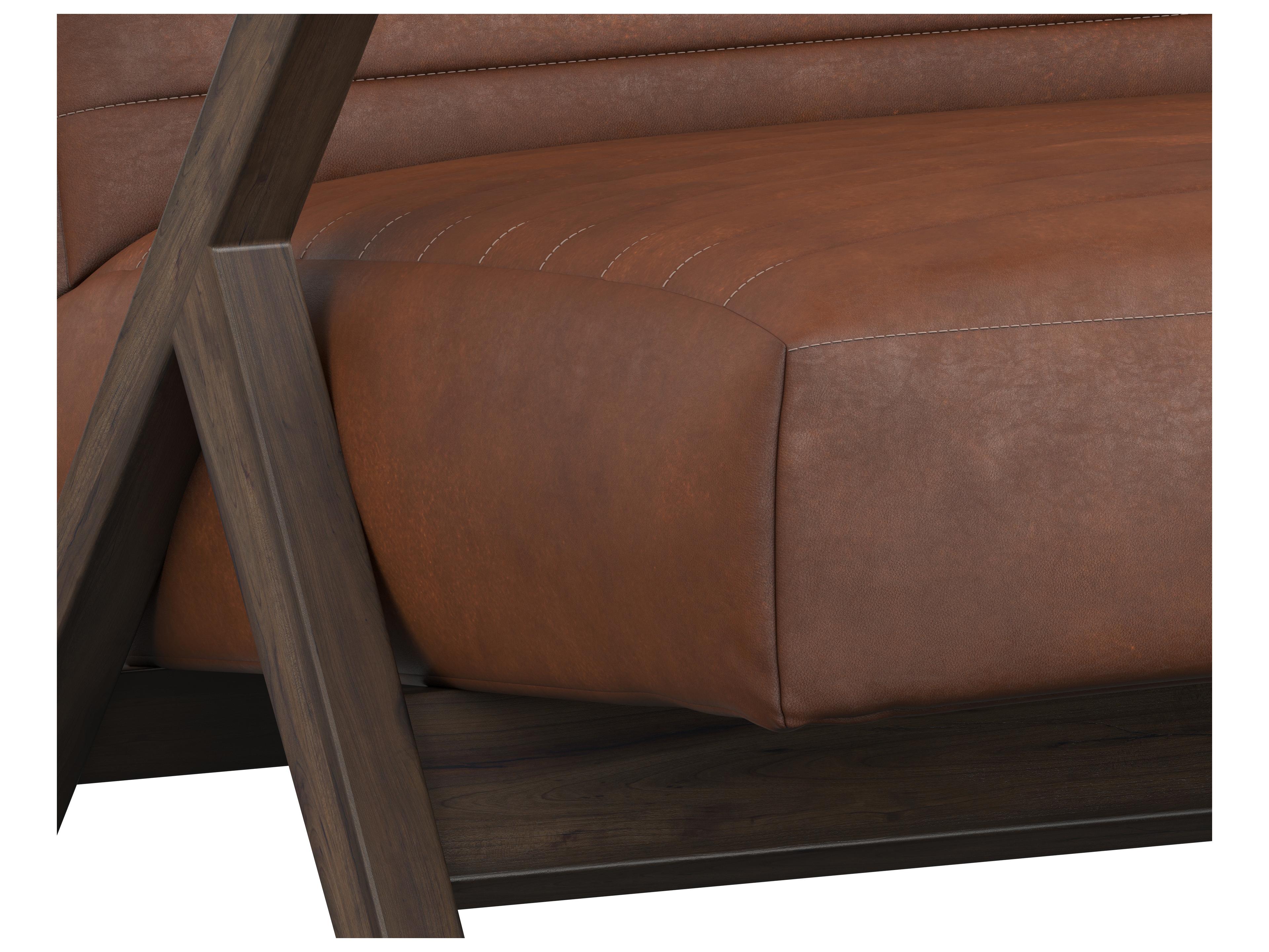 Sunpan Mixt Brown Faux Leather Accent Chair