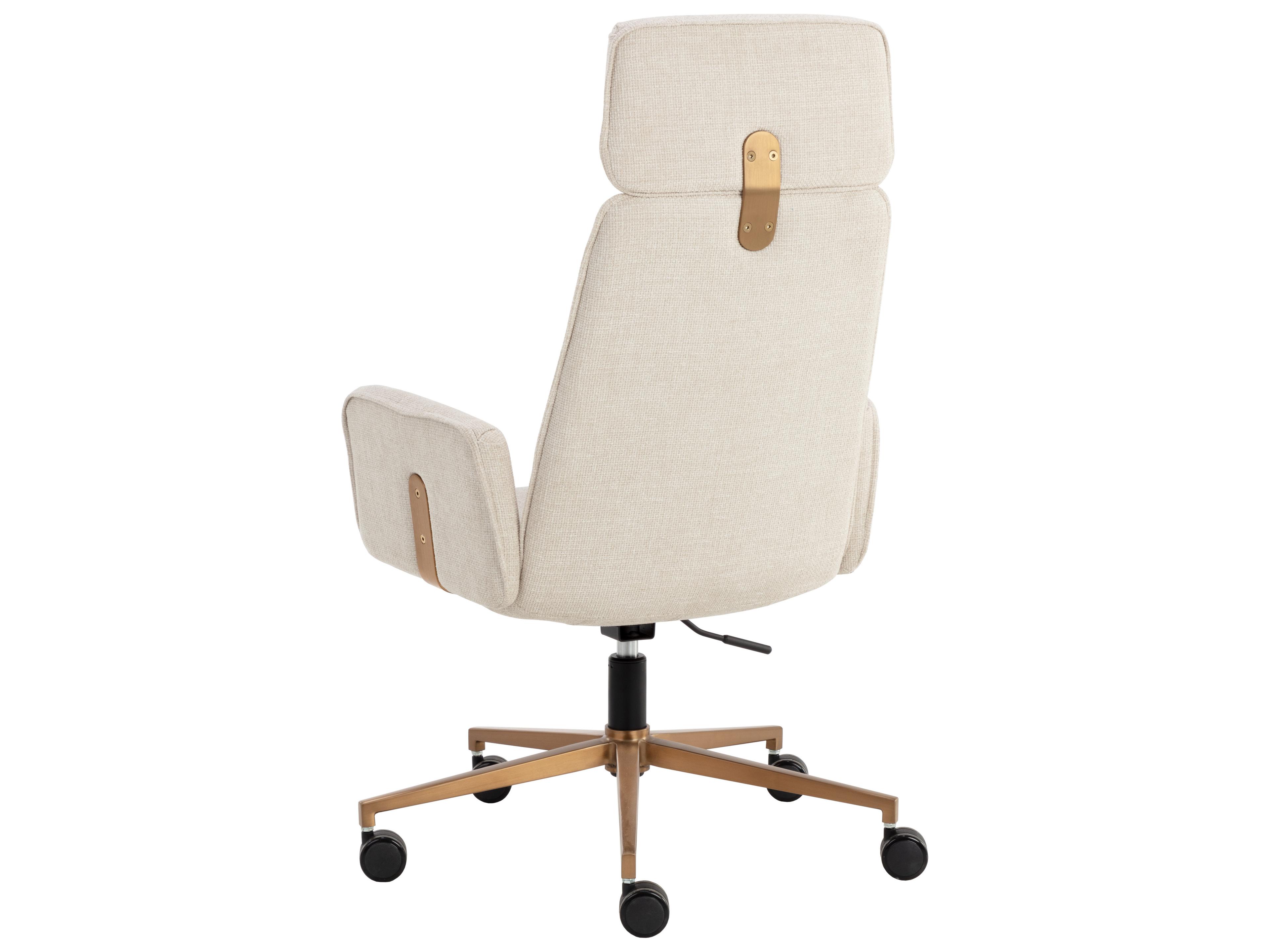 Sunpan Kalev Chacha Cream Upholstered Adjustable Computer Chair