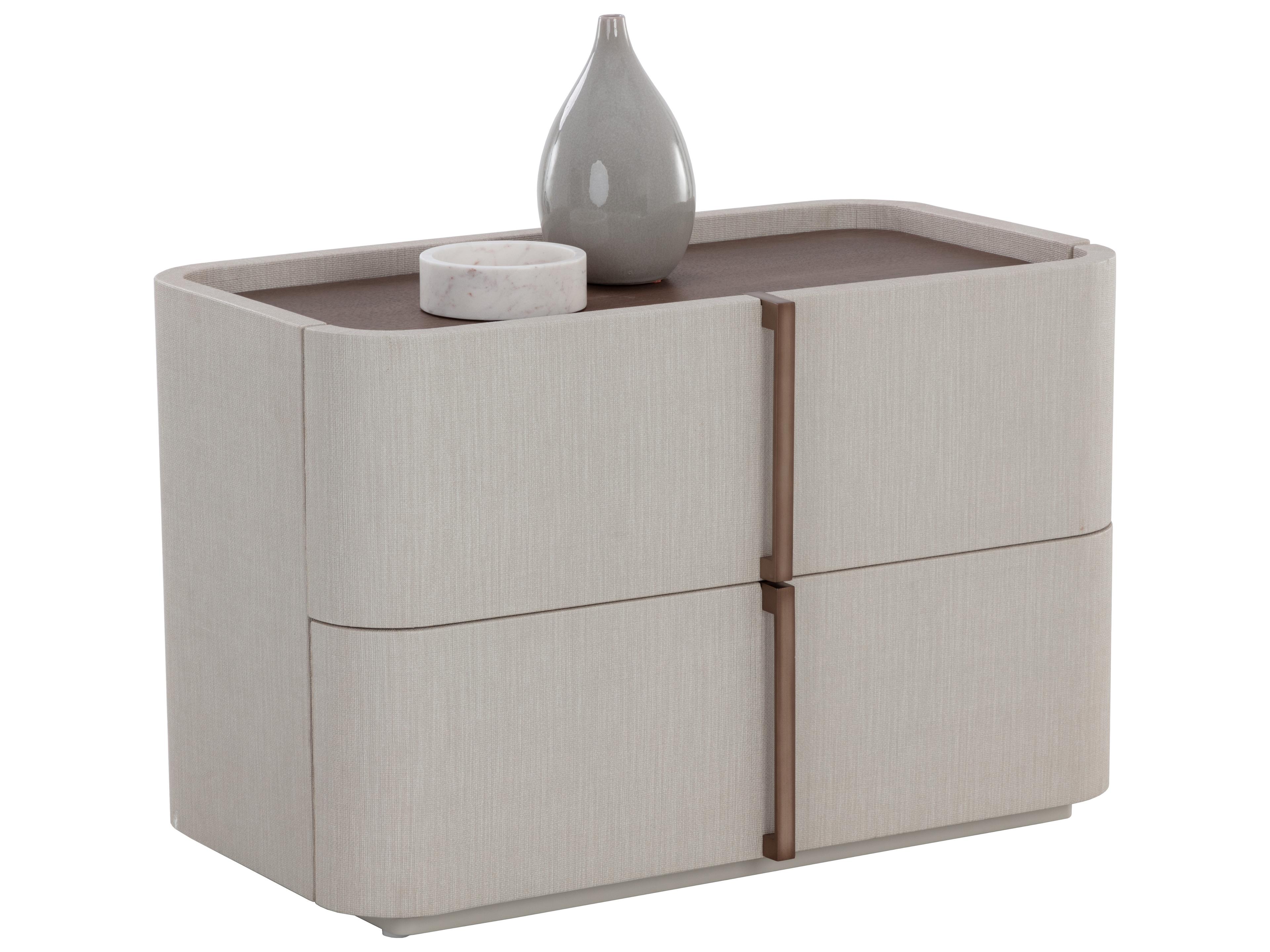 Sunpan Jamille 2-Drawers Cream Nightstand