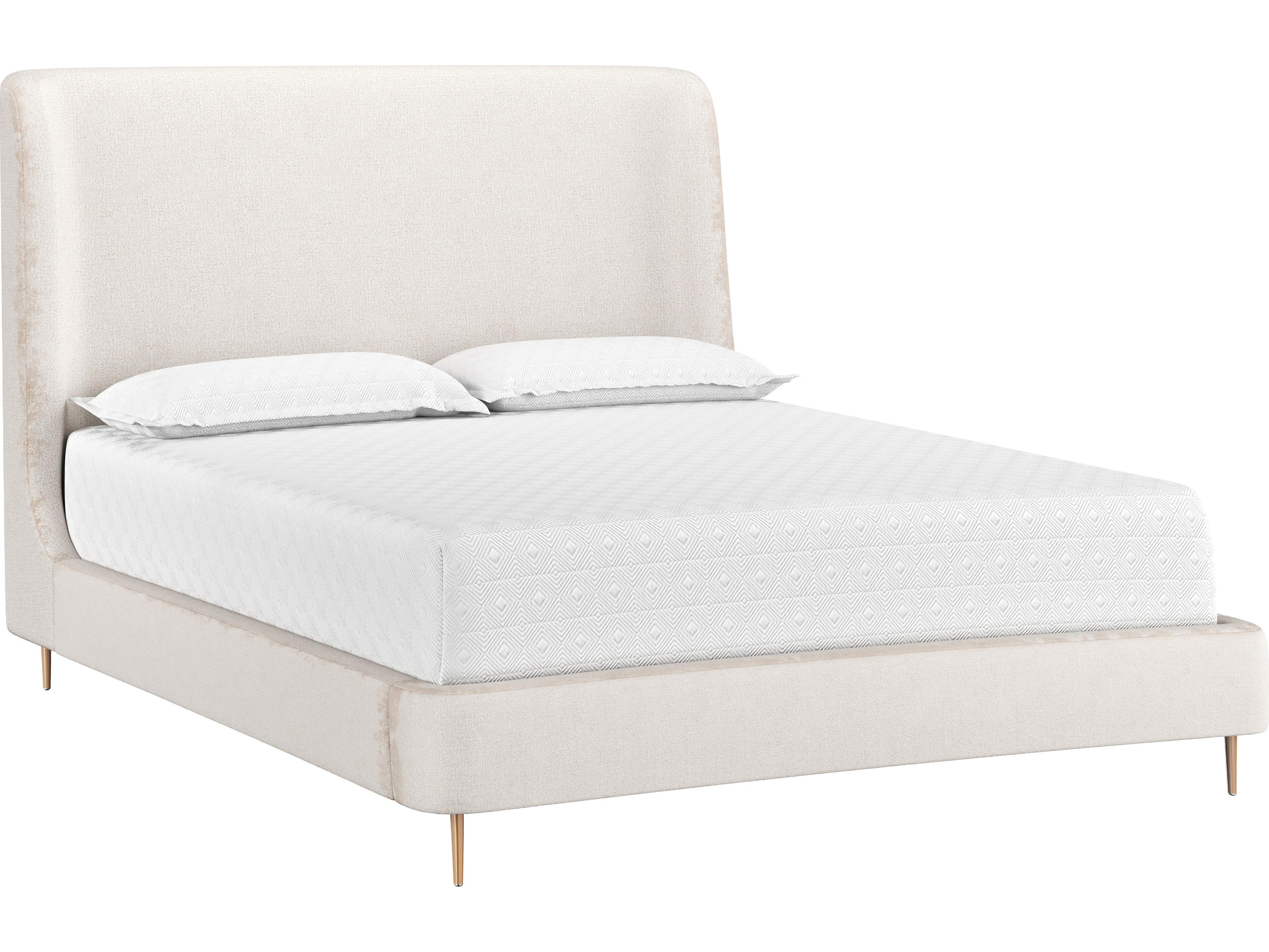Sunpan Tierra Bergen Taupe White Upholstered Queen Platform Bed