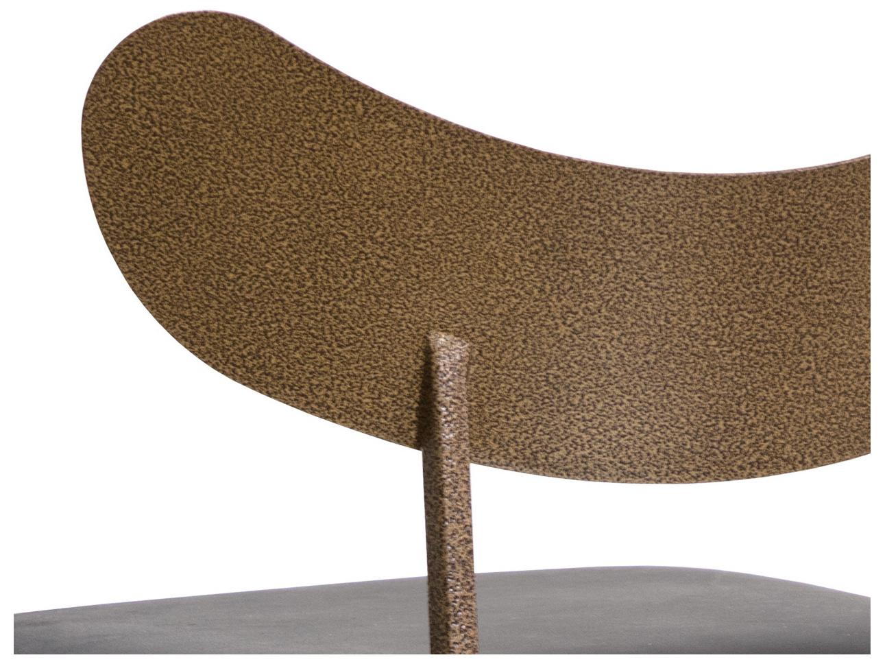 Sunpan Gibbons Antique Brass Charcoal Black Leather Bar Stool