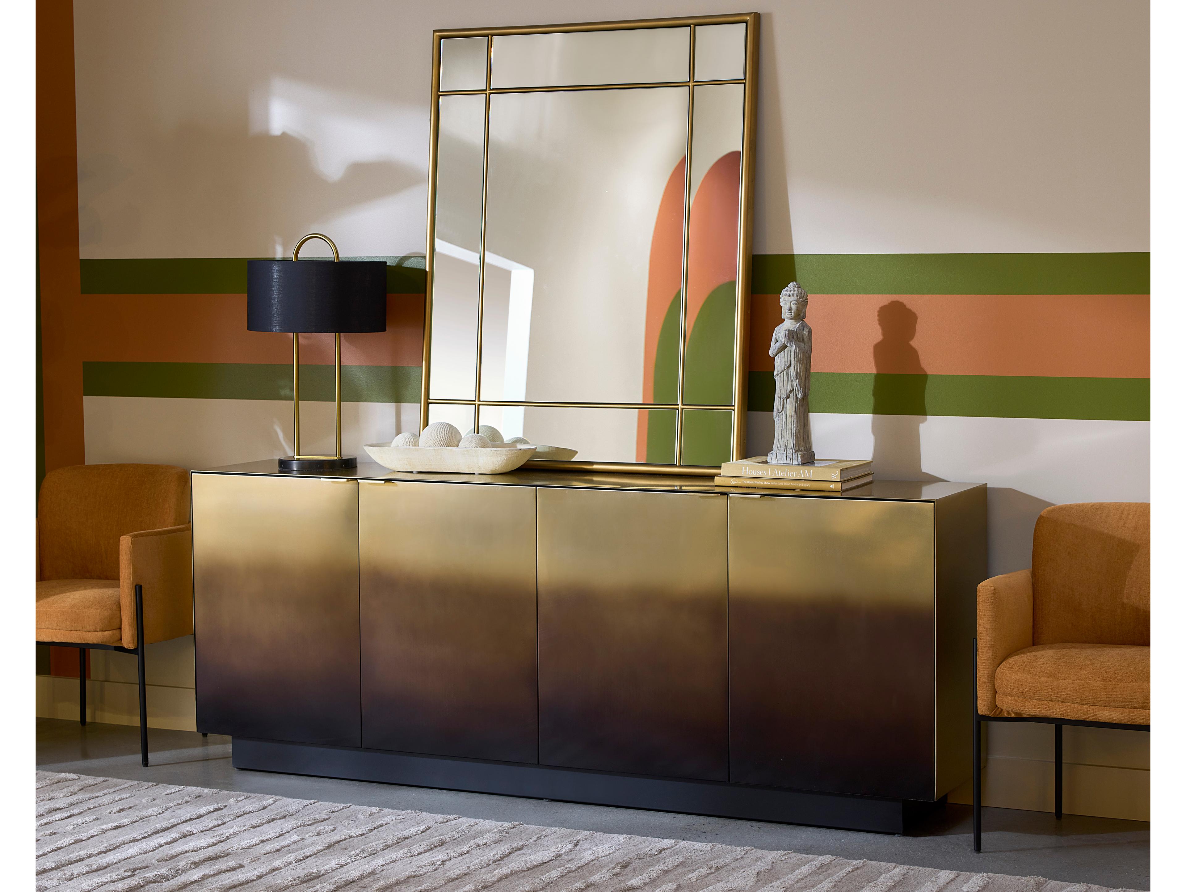 Sunpan Calvosa 88" Bronze Black Sideboard