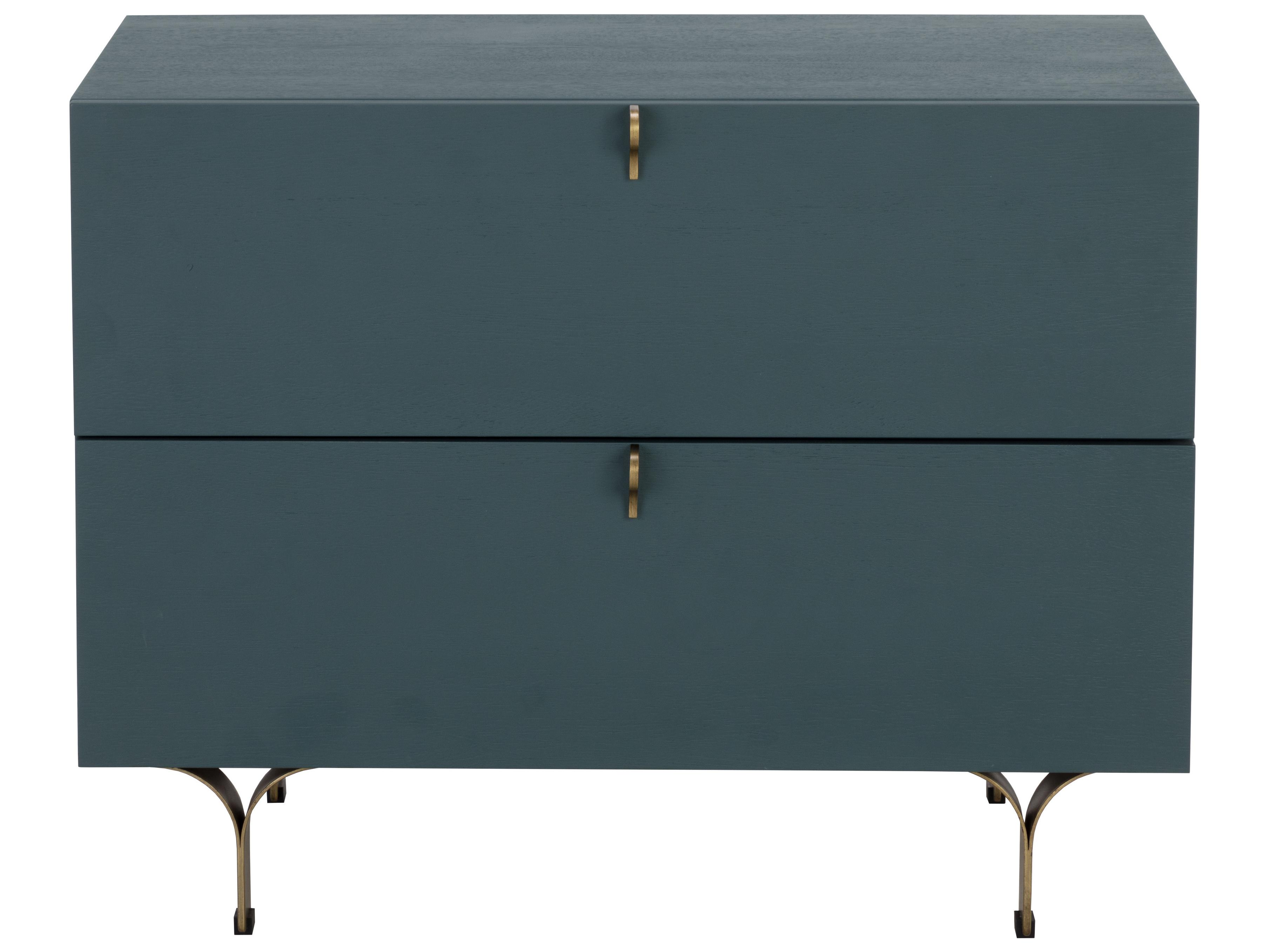 Sunpan Celine 2-Drawers Blue Acacia Wood Nightstand