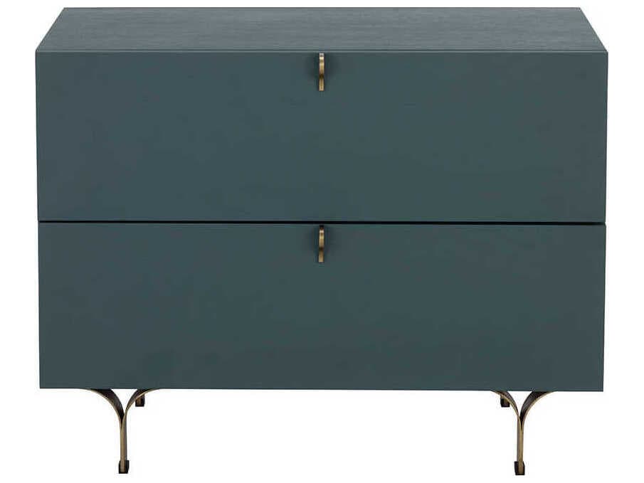 Sunpan Celine 2-Drawers Blue Acacia Wood Nightstand