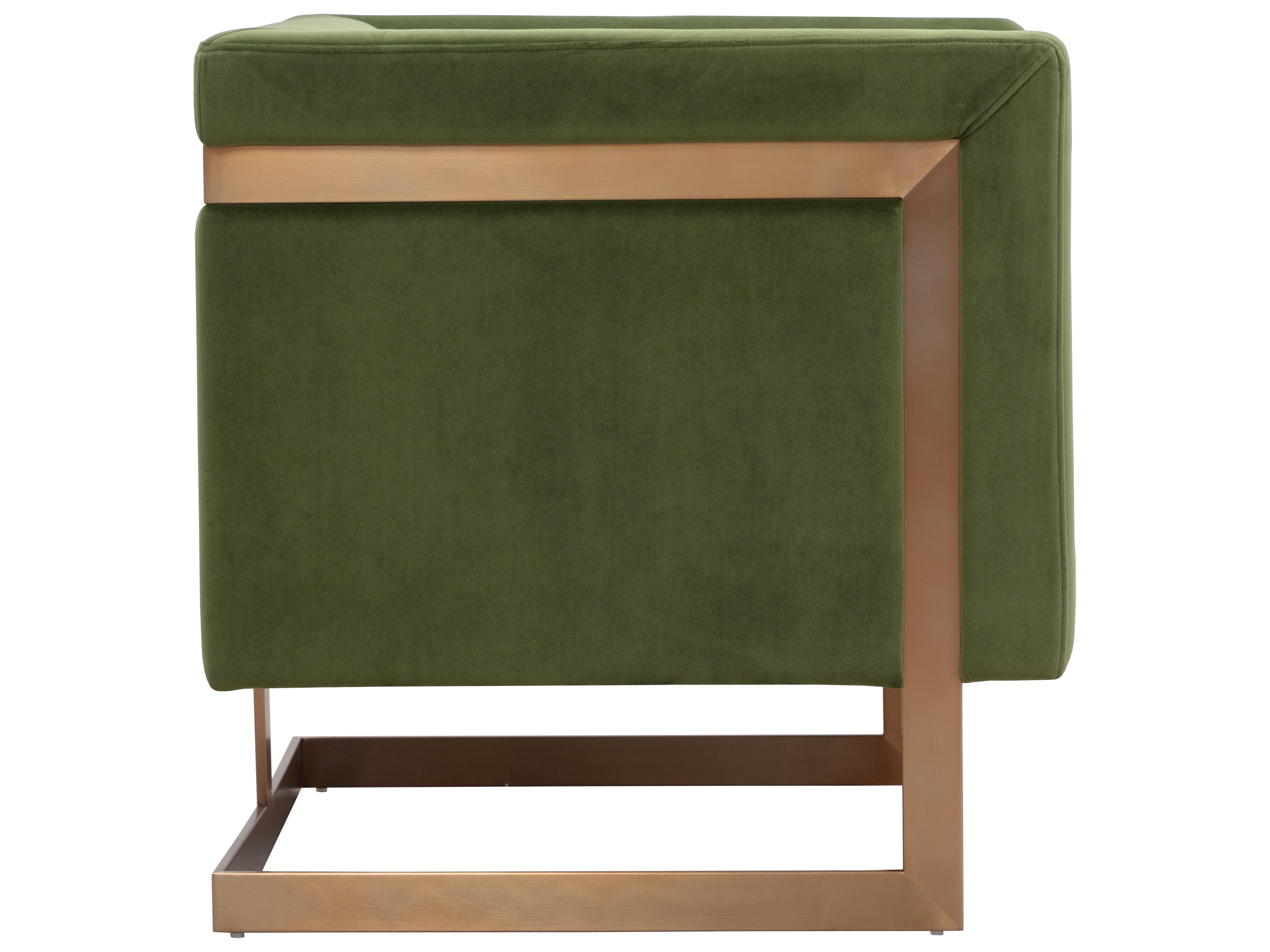 Sunpan Yvette Green Fabric Accent Chair