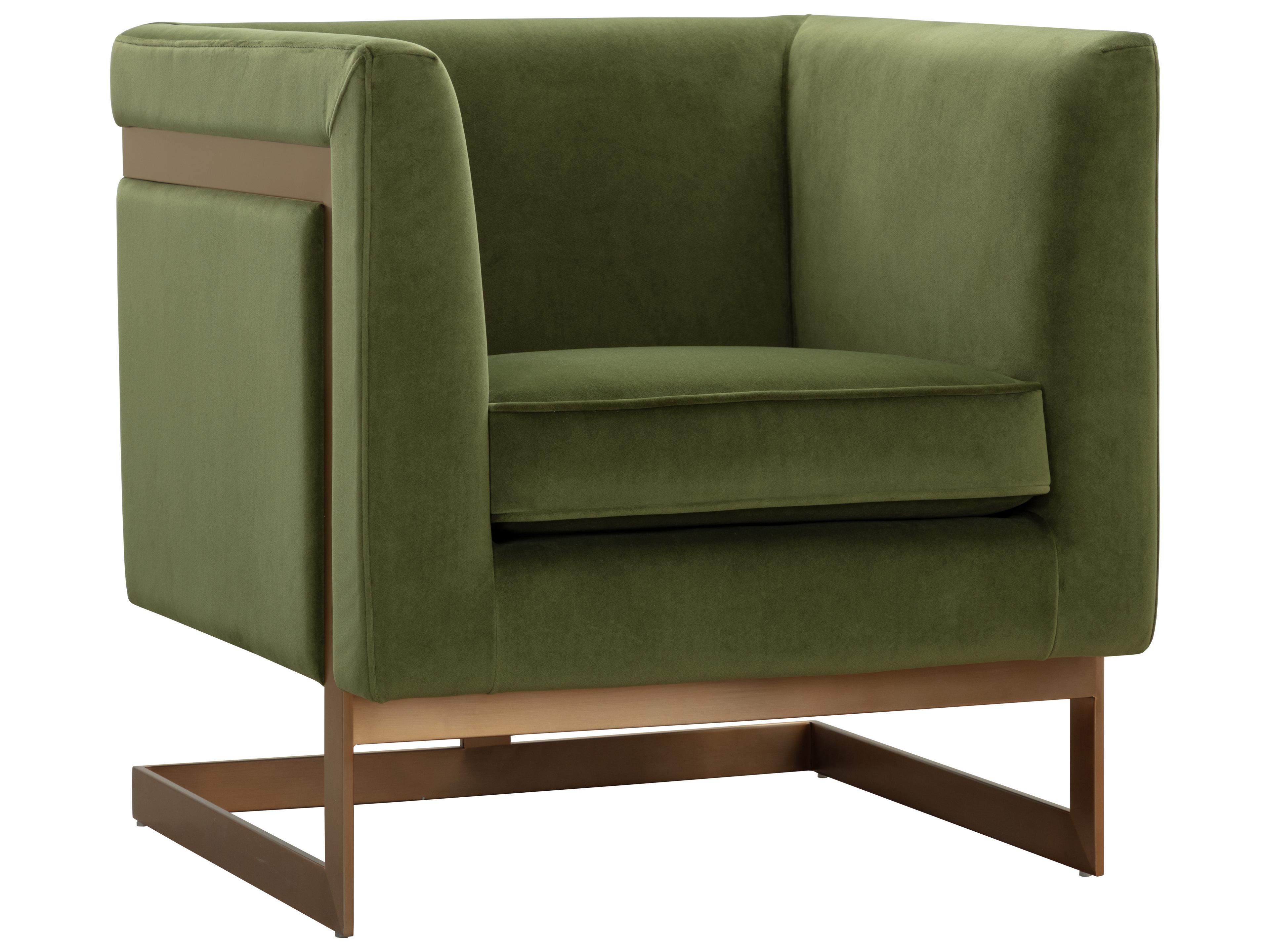 Sunpan Yvette Green Fabric Accent Chair