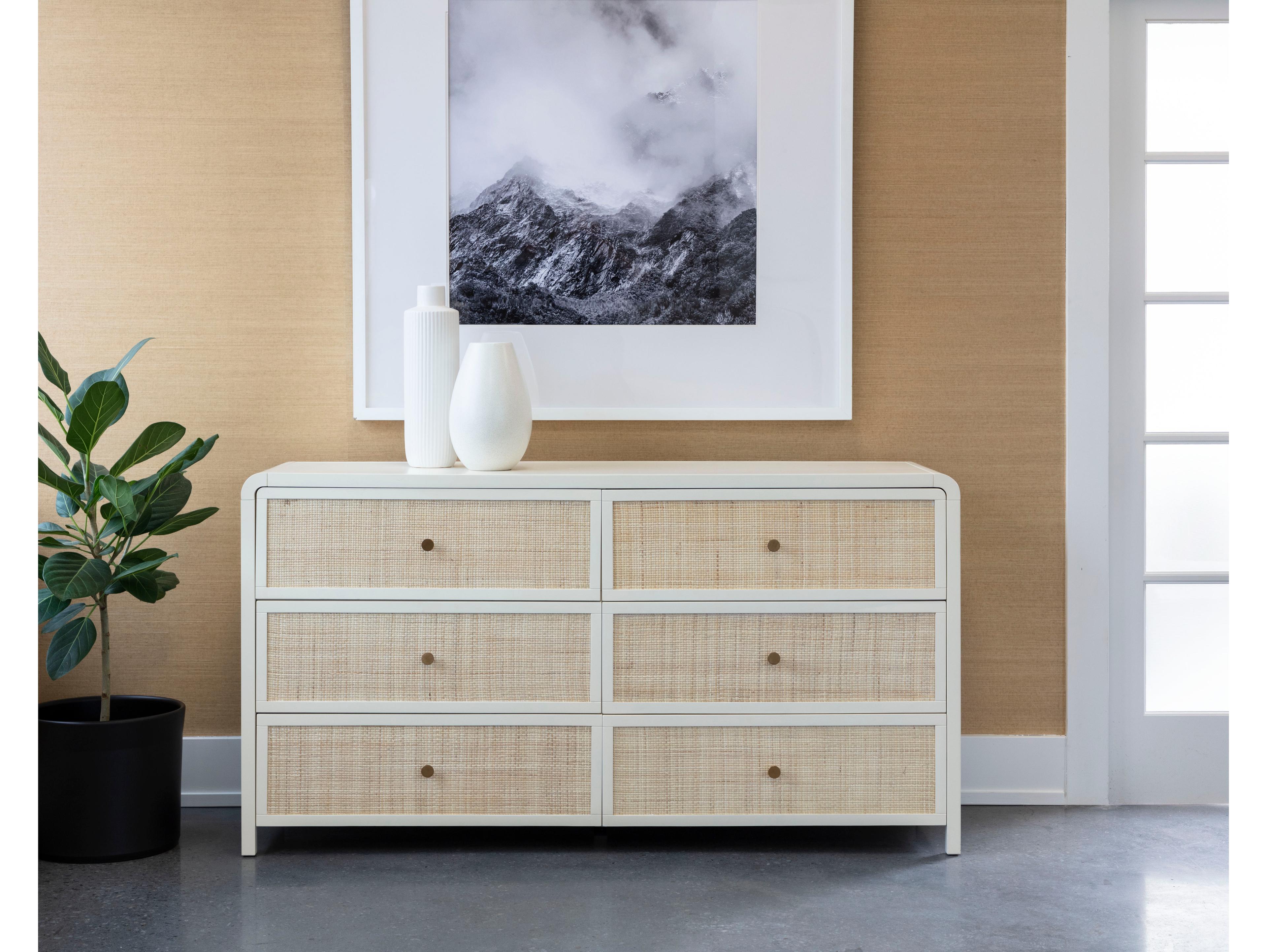 Sunpan Tierra 6-Drawers Oak Wood Double Dresser