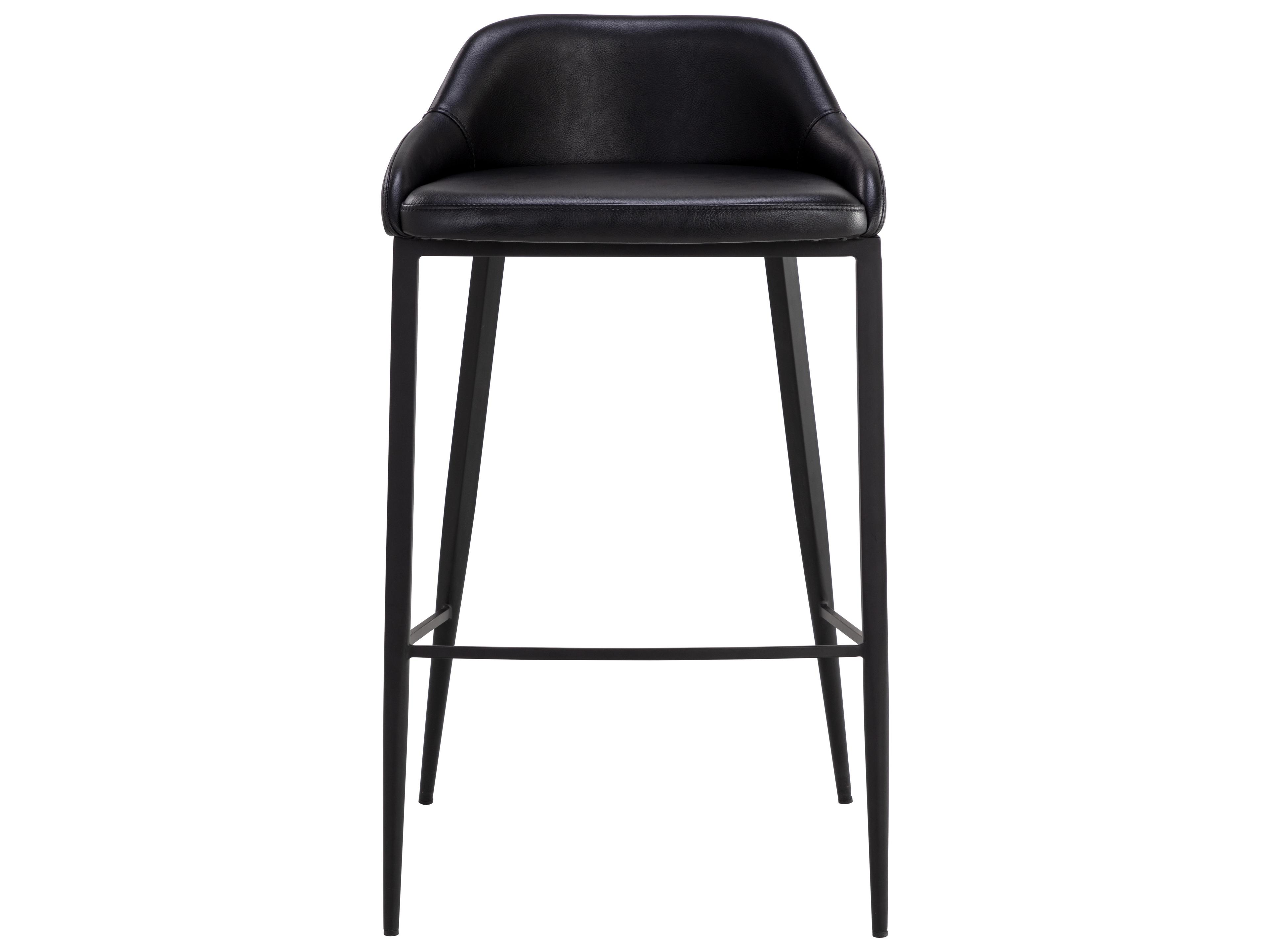 Sunpan Astra Black Nightfall Faux Leather Bar Stool