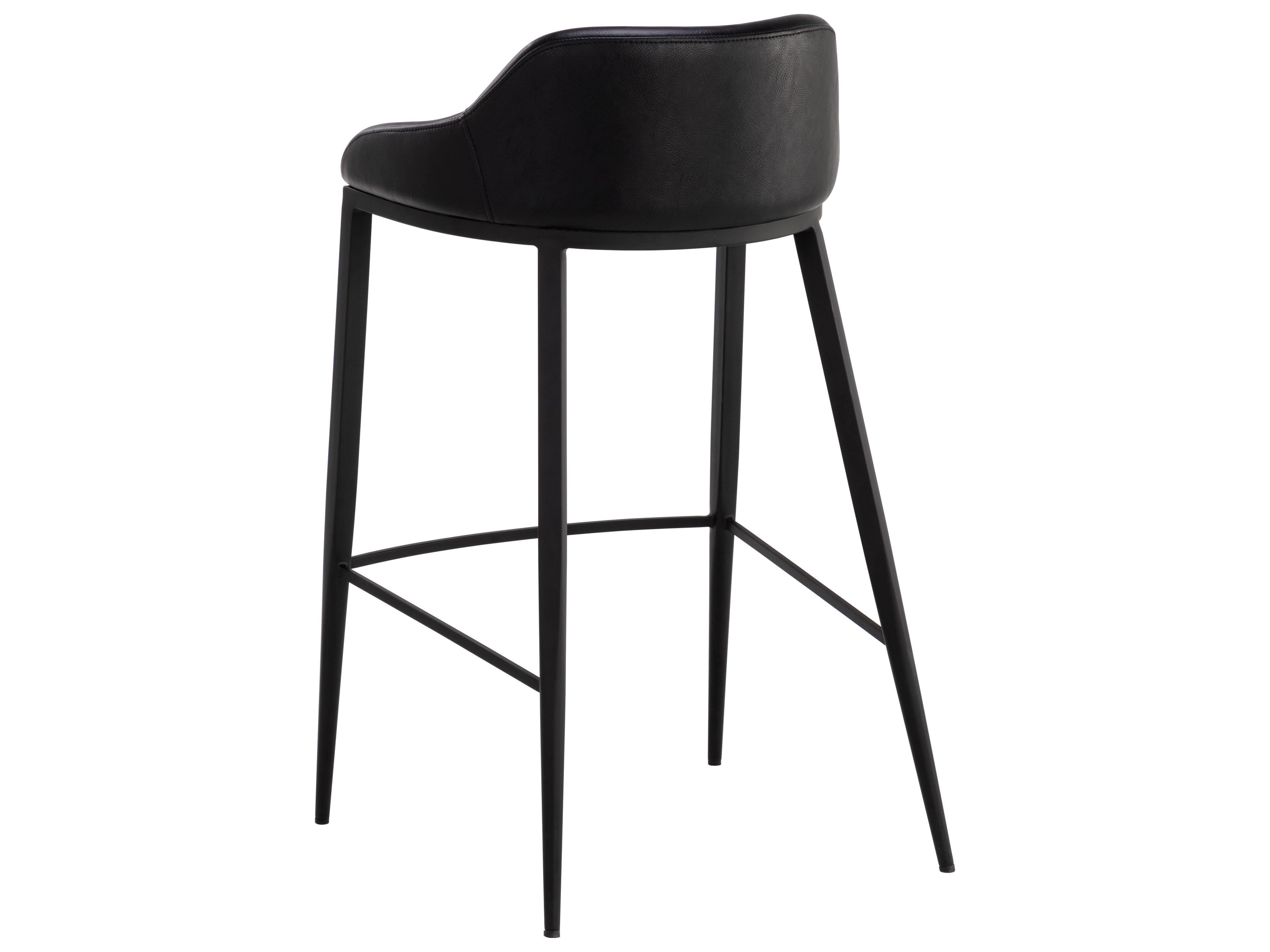 Sunpan Astra Black Nightfall Faux Leather Bar Stool
