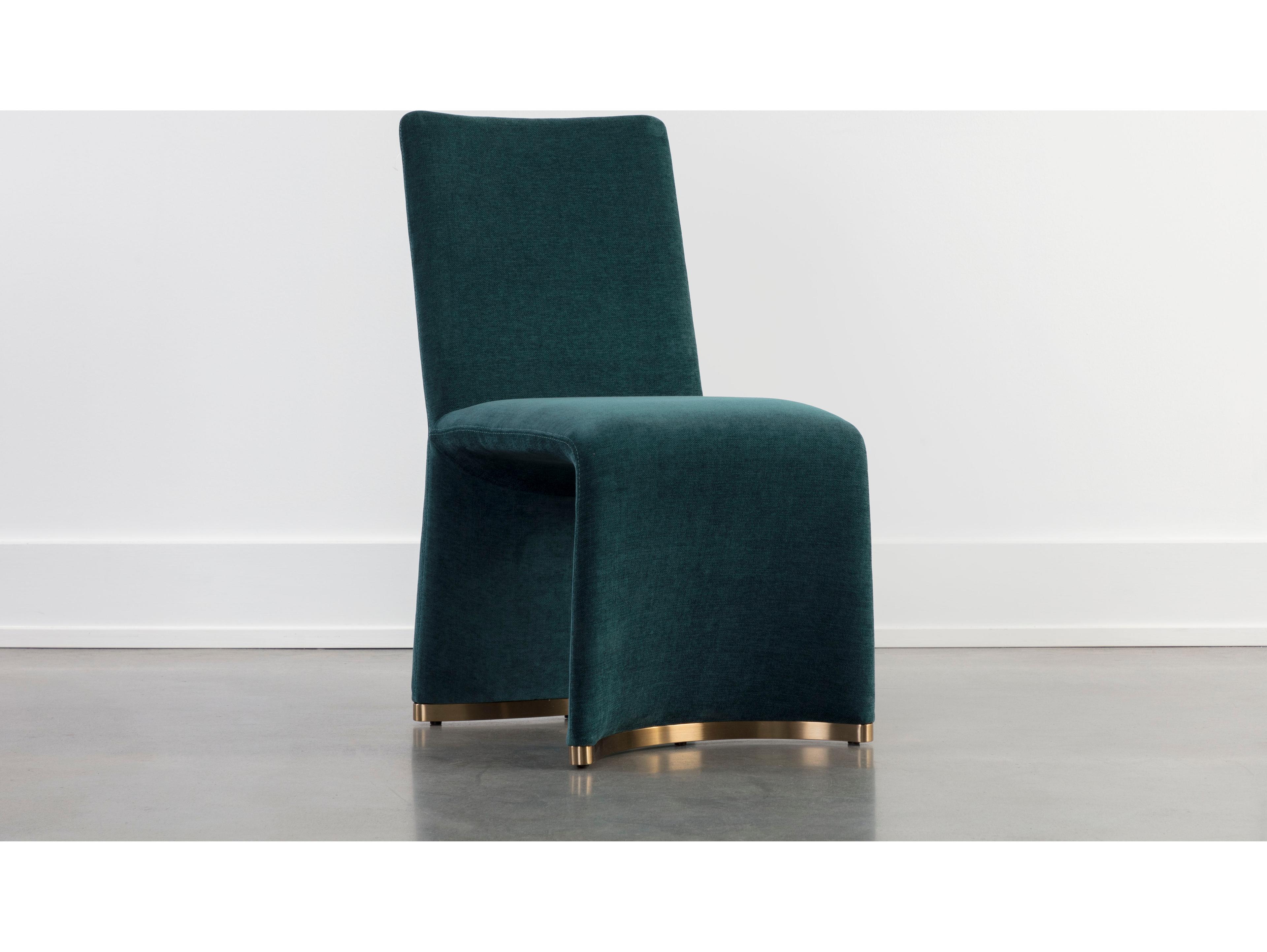 Sunpan Iluka Blue Upholstered Side Dining Chair