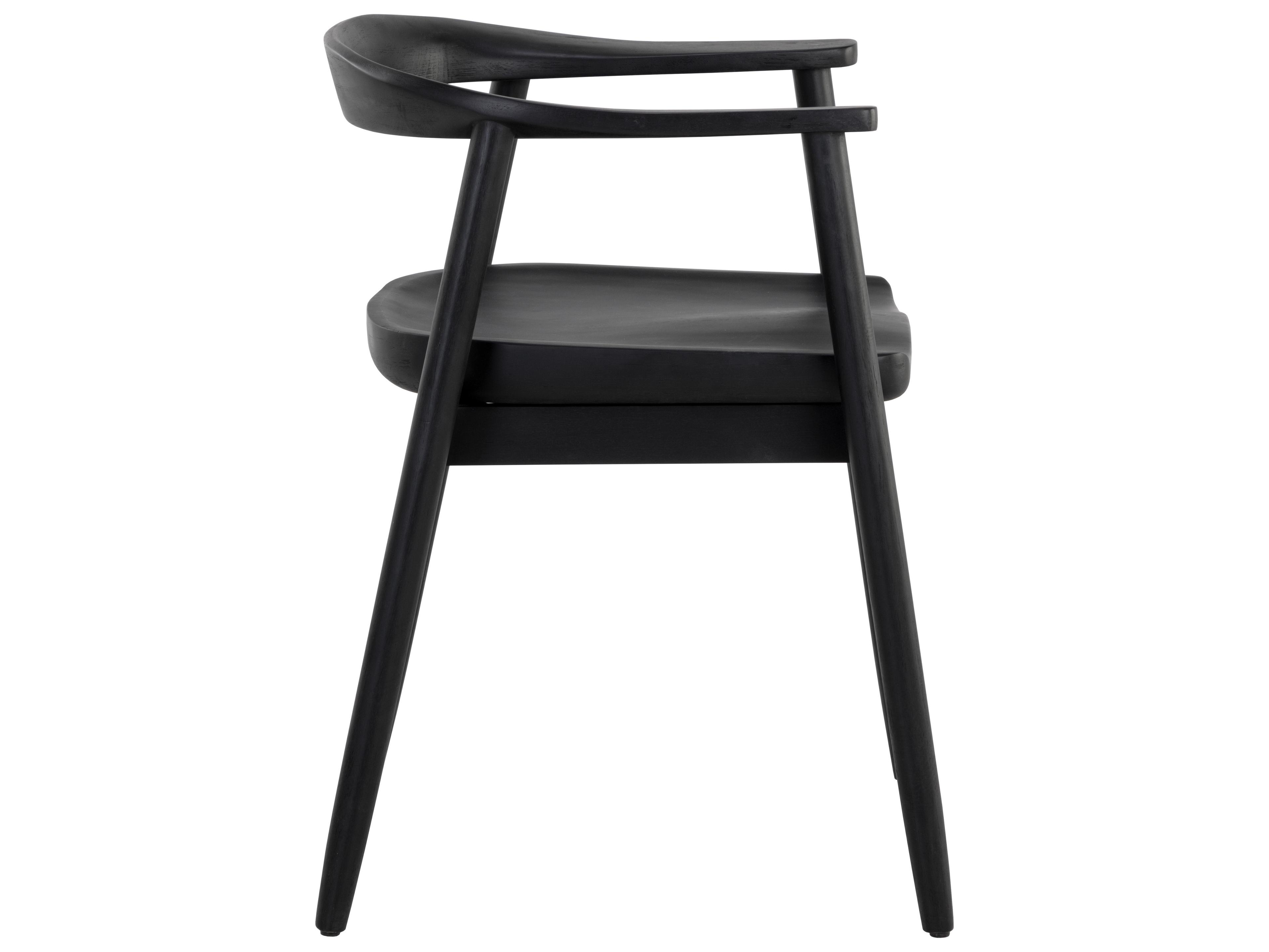Sunpan Jeremy Oak Wood Black Arm Dining Chair