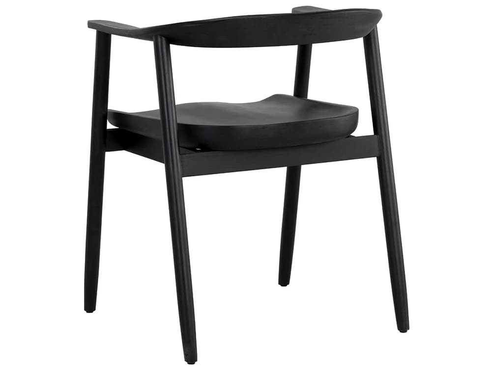 Sunpan Jeremy Oak Wood Black Arm Dining Chair