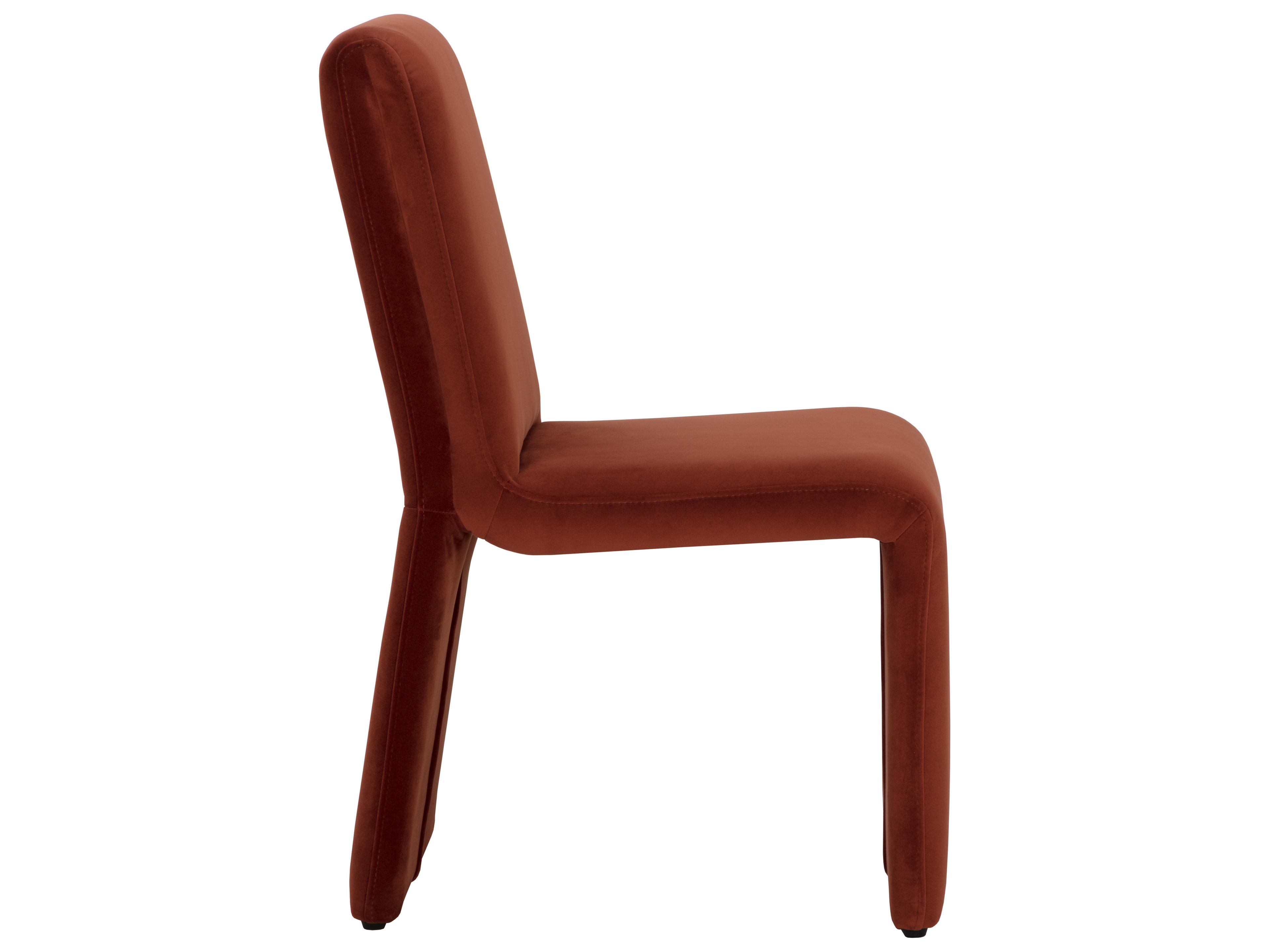 Sunpan Cascata Orange Upholstered Side Dining Chair