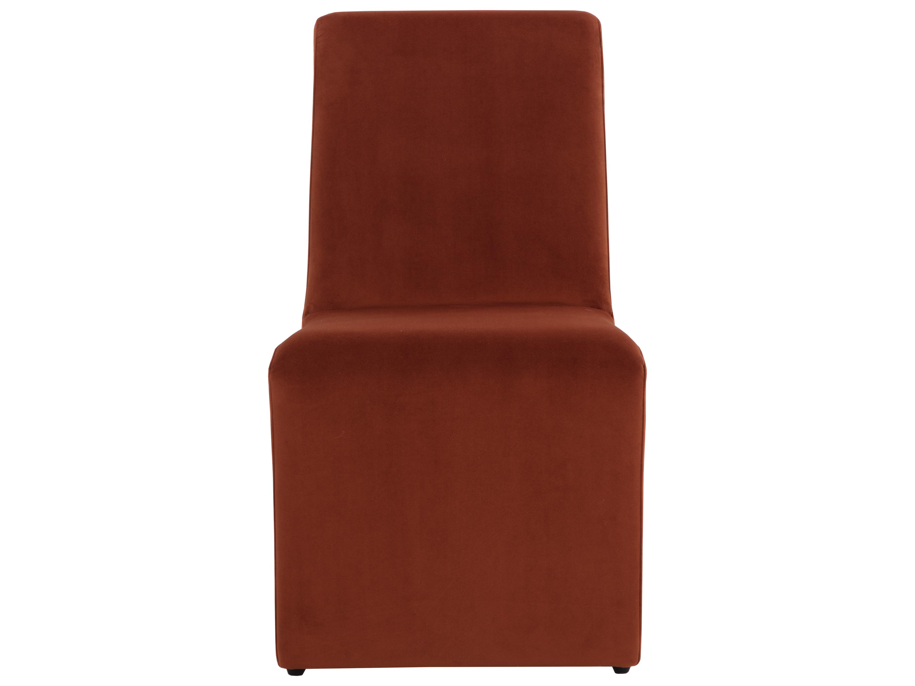 Sunpan Cascata Orange Upholstered Side Dining Chair