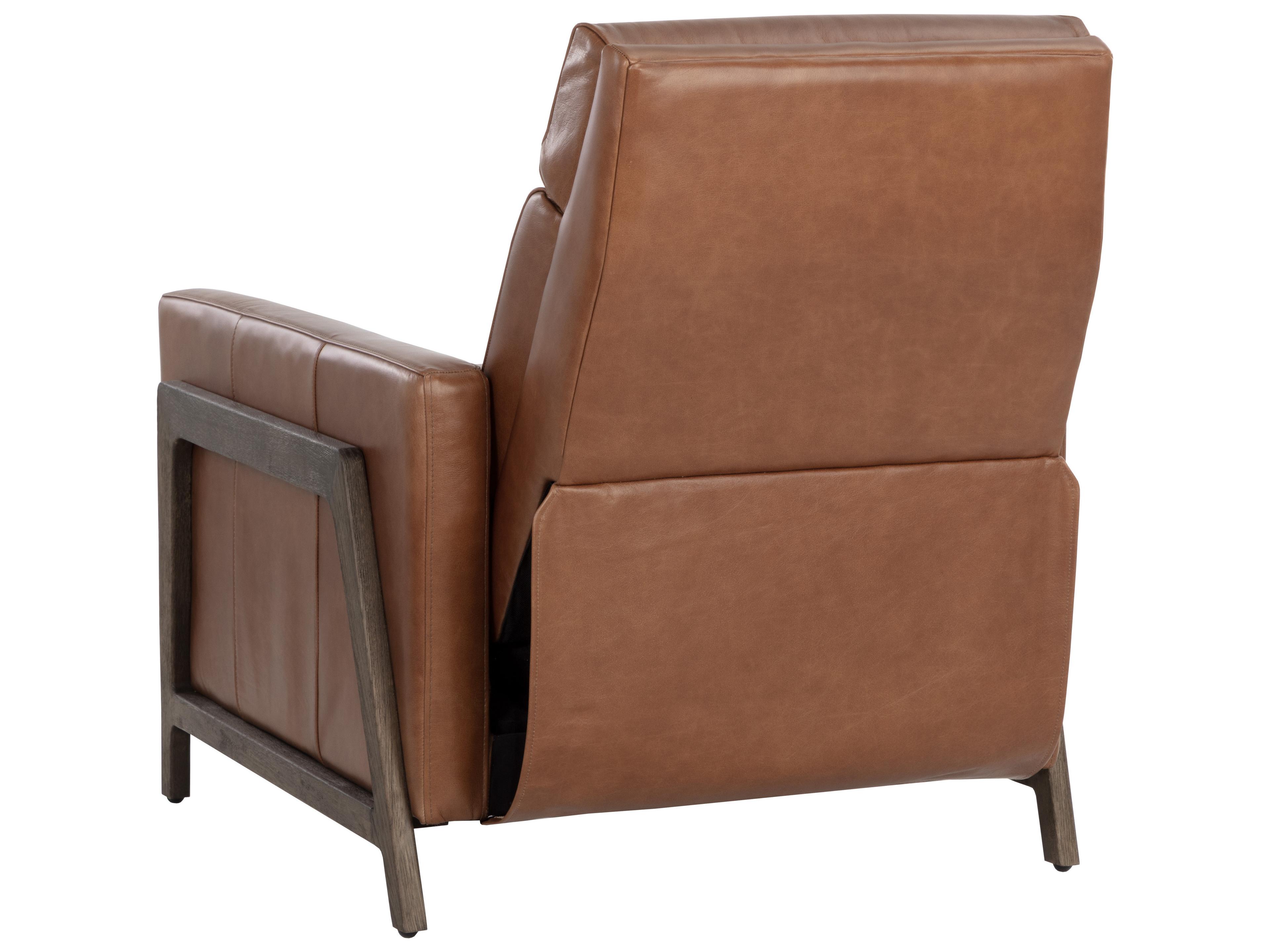 Sunpan Brandon Brown Leather Accent Chair