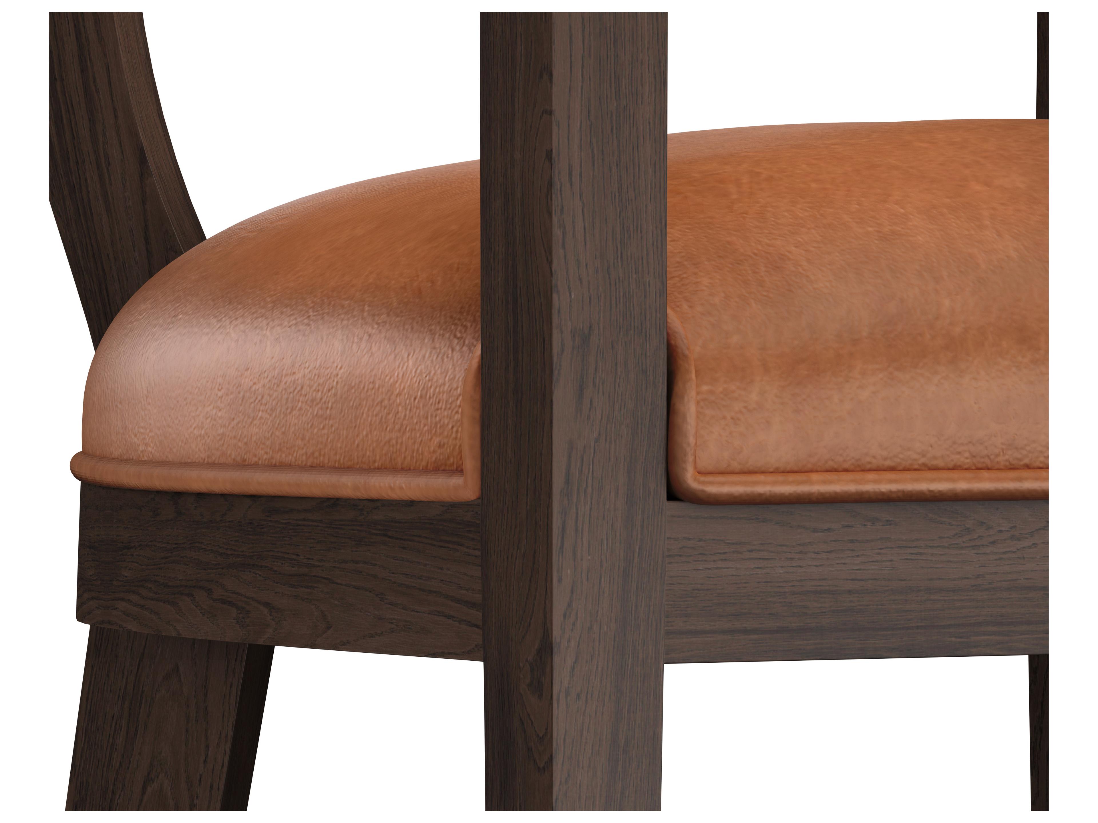 Sunpan Brylea Brown Shalimar Tobacco Leather Oak Wood Bar Stool