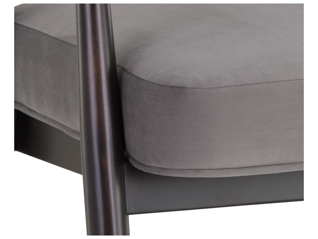 Sunpan Westport Birch Wood Gray Upholstered Arm Dining Chair