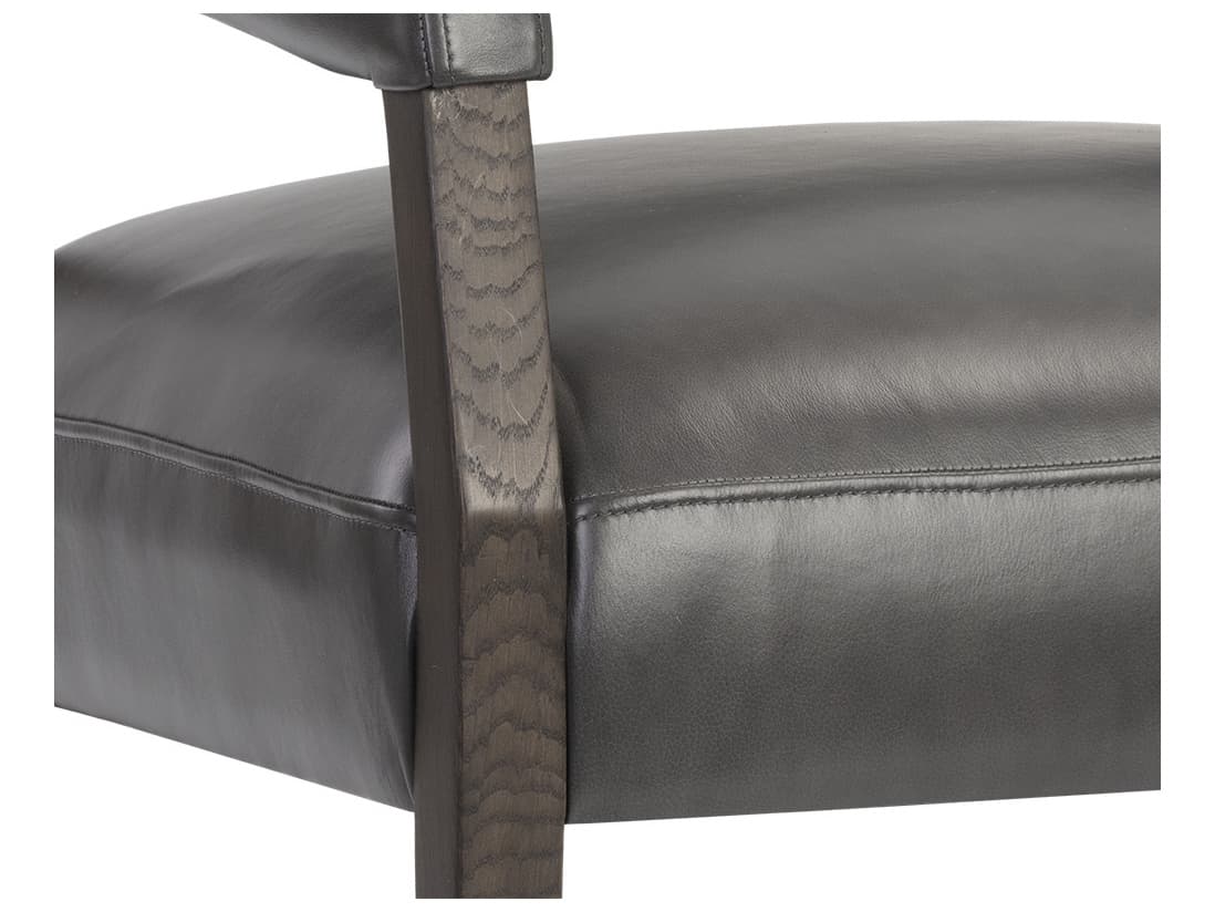 Sunpan Carlyle Brentwood Charcoal Leather Accent Chair