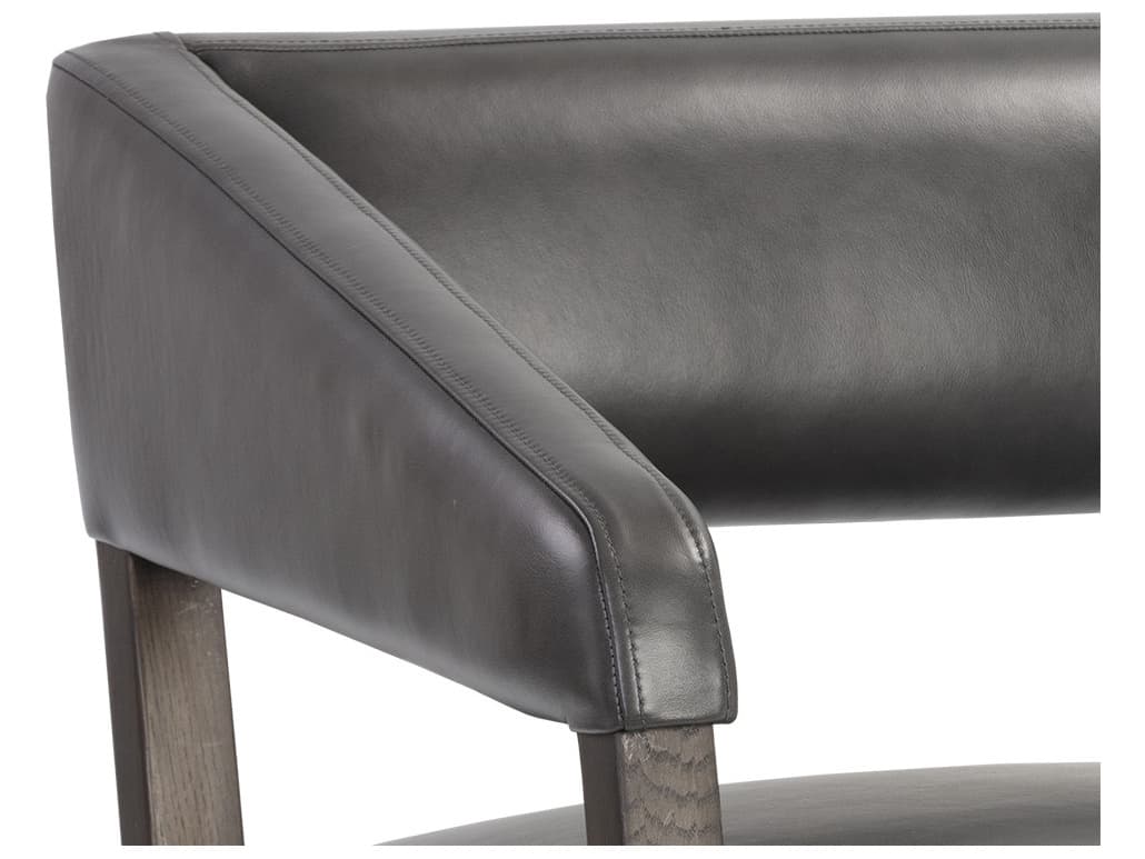 Sunpan Carlyle Brentwood Charcoal Leather Accent Chair