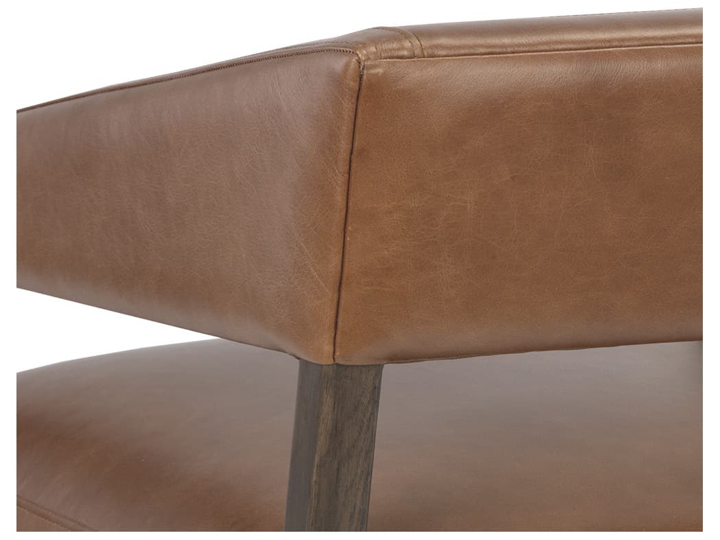 Sunpan Carlyle Shalimar Tobacco Leather Accent Chair