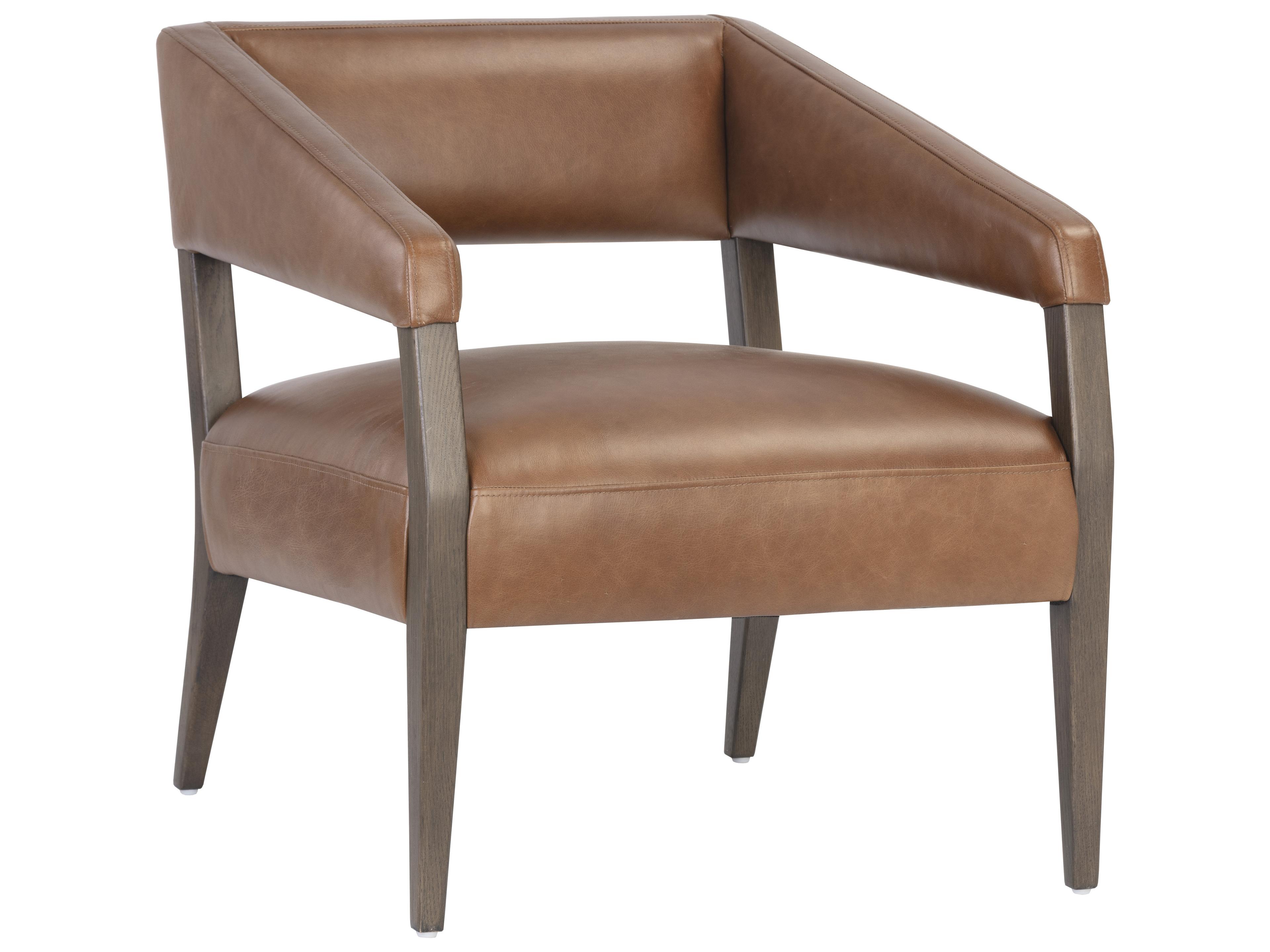 Sunpan Carlyle Shalimar Tobacco Leather Accent Chair