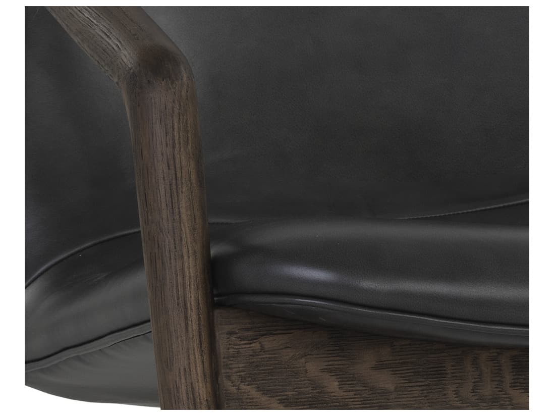 Sunpan Cinelli Gray Leather Accent Chair