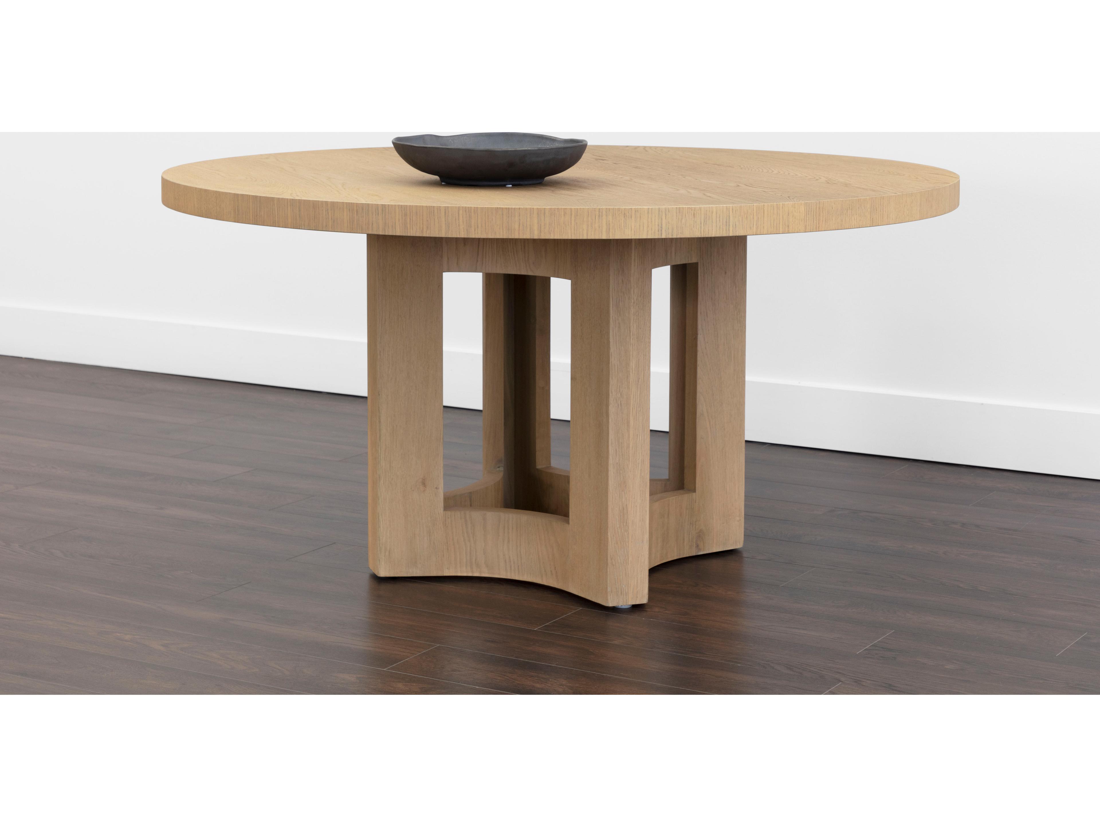 Sunpan Elma Round Wood Brown Dining Table
