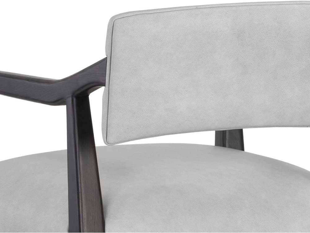 Sunpan Keagan Grey Leather Oak Wood Counter Stool