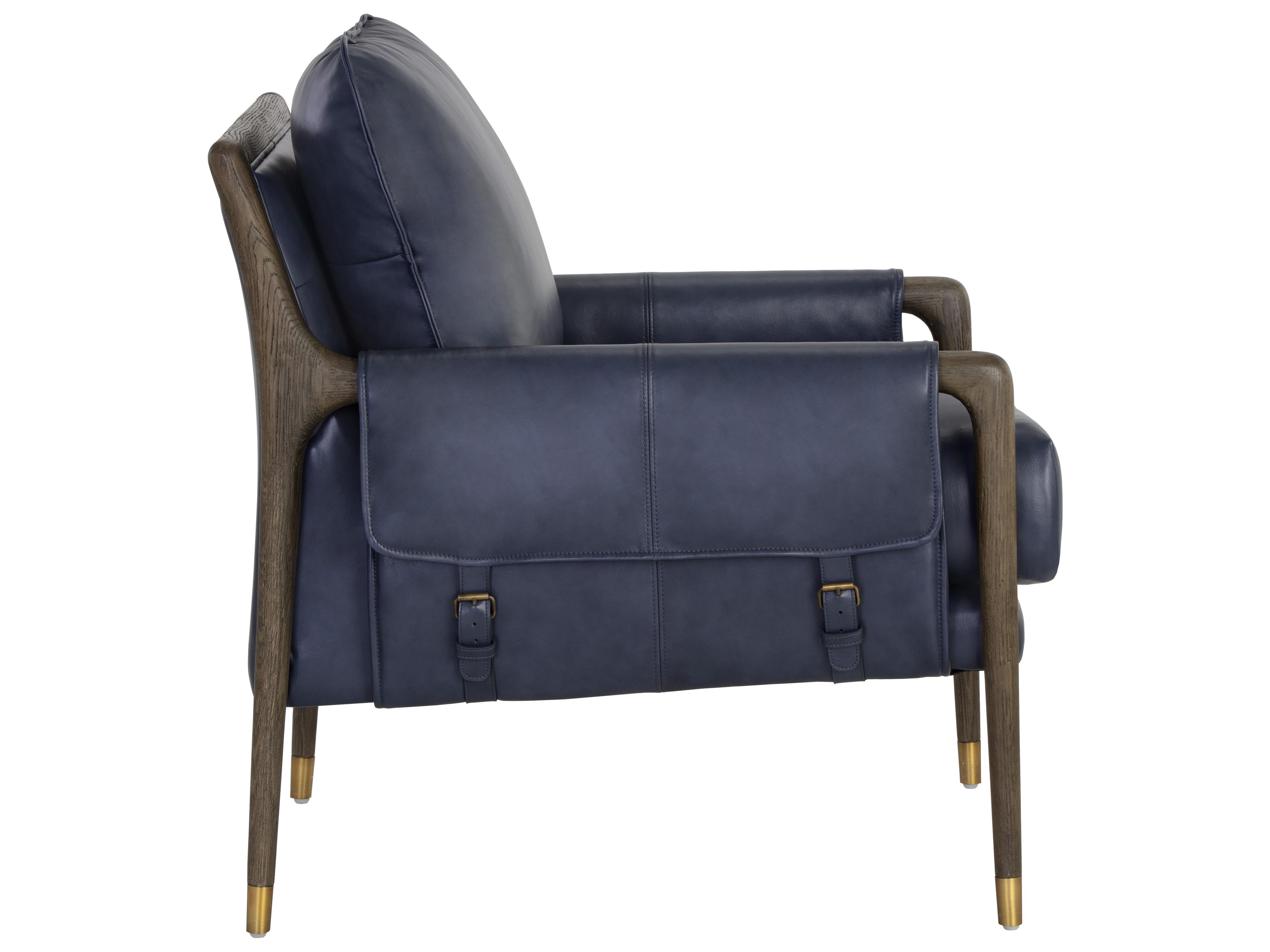 Sunpan Mauti 28.25" Mauti Armchair Distressed Brown Cortina Ink Leather