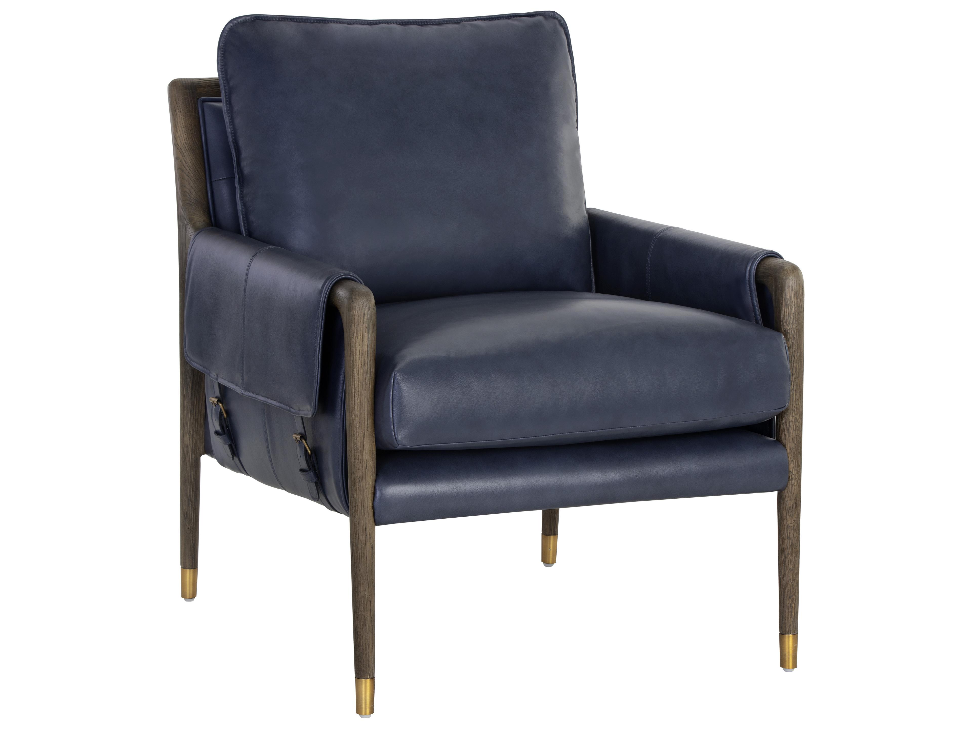 Sunpan Mauti 28.25" Mauti Armchair Distressed Brown Cortina Ink Leather