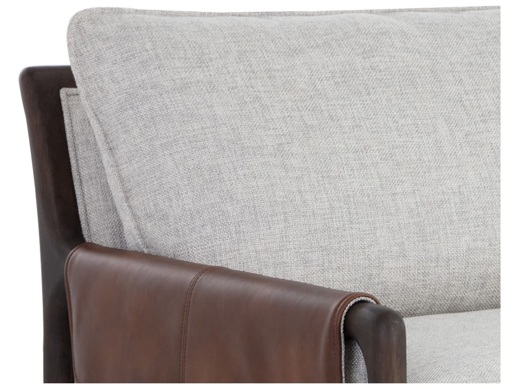 Sunpan Mauti Brown Vault Fog Bravo Cognac Upholstered Sofa