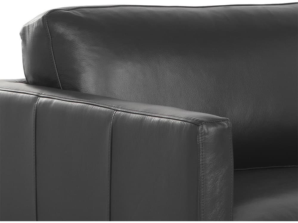 Sunpan Rogers Black Leather Sofa