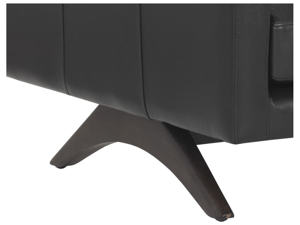 Sunpan Rogers Black Leather Sofa