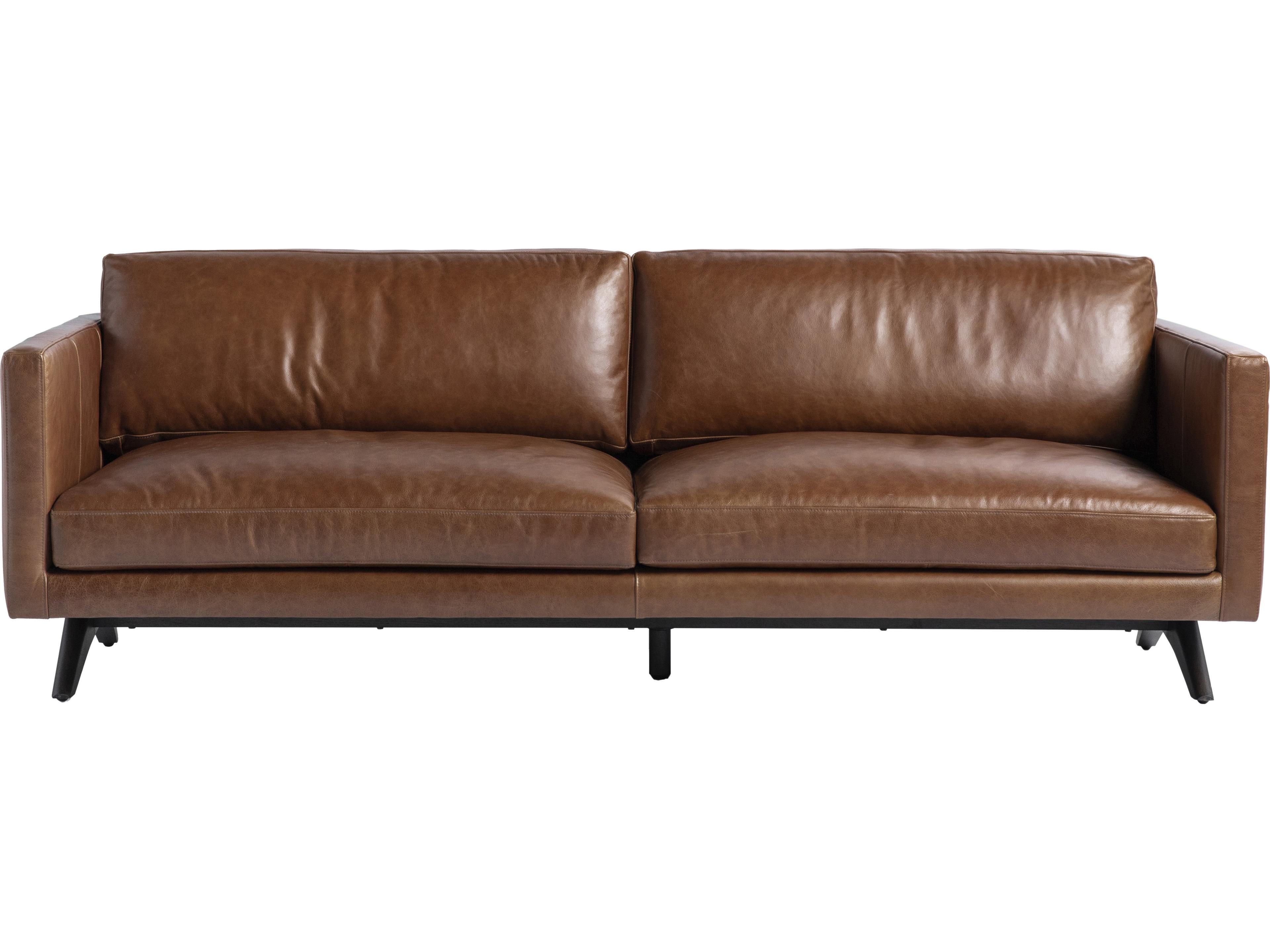 Sunpan Rogers Shalimar Tobacco Leather Brown Upholstered Sofa