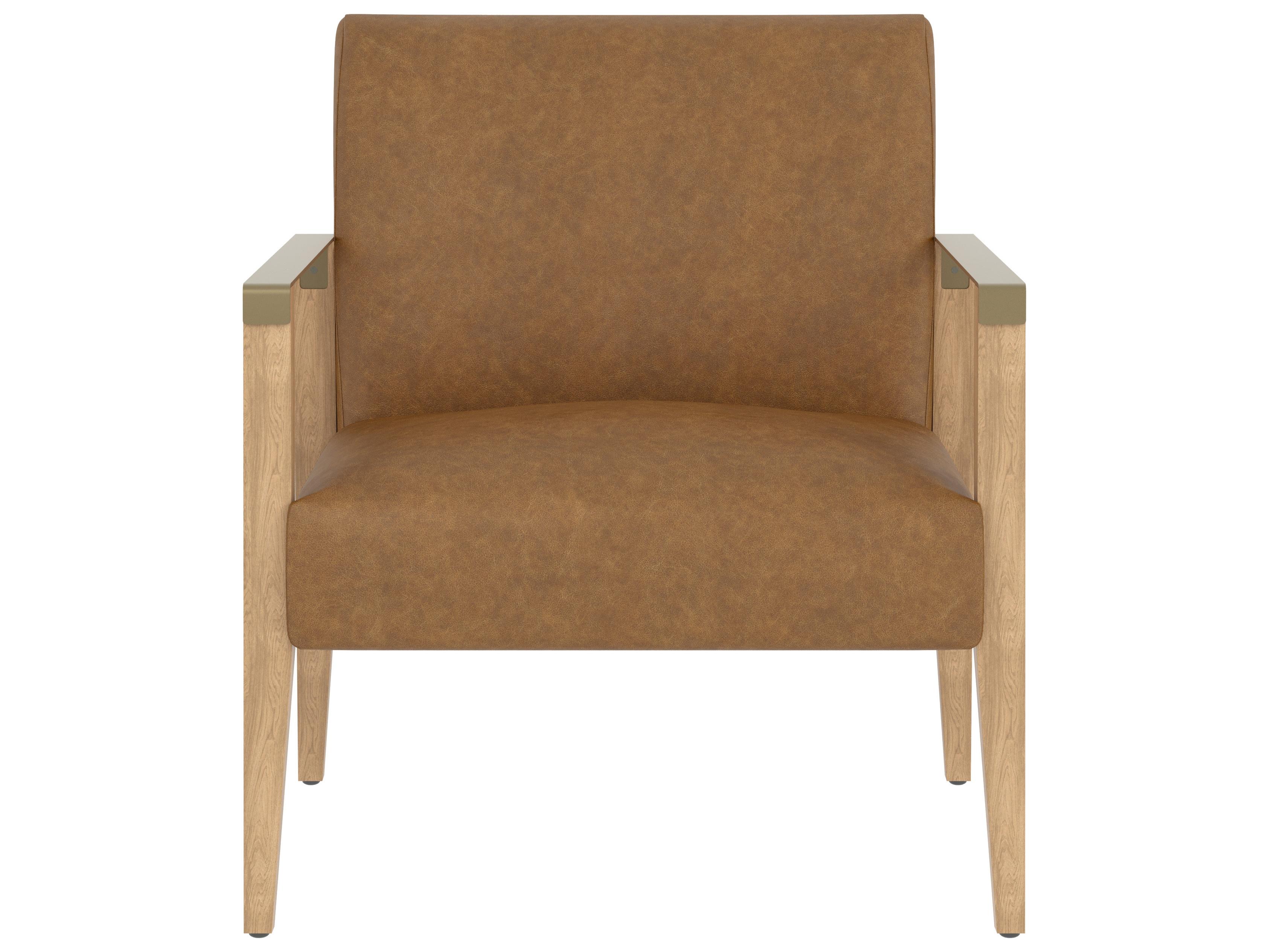 Sunpan Earl Brown Leather Accent Chair