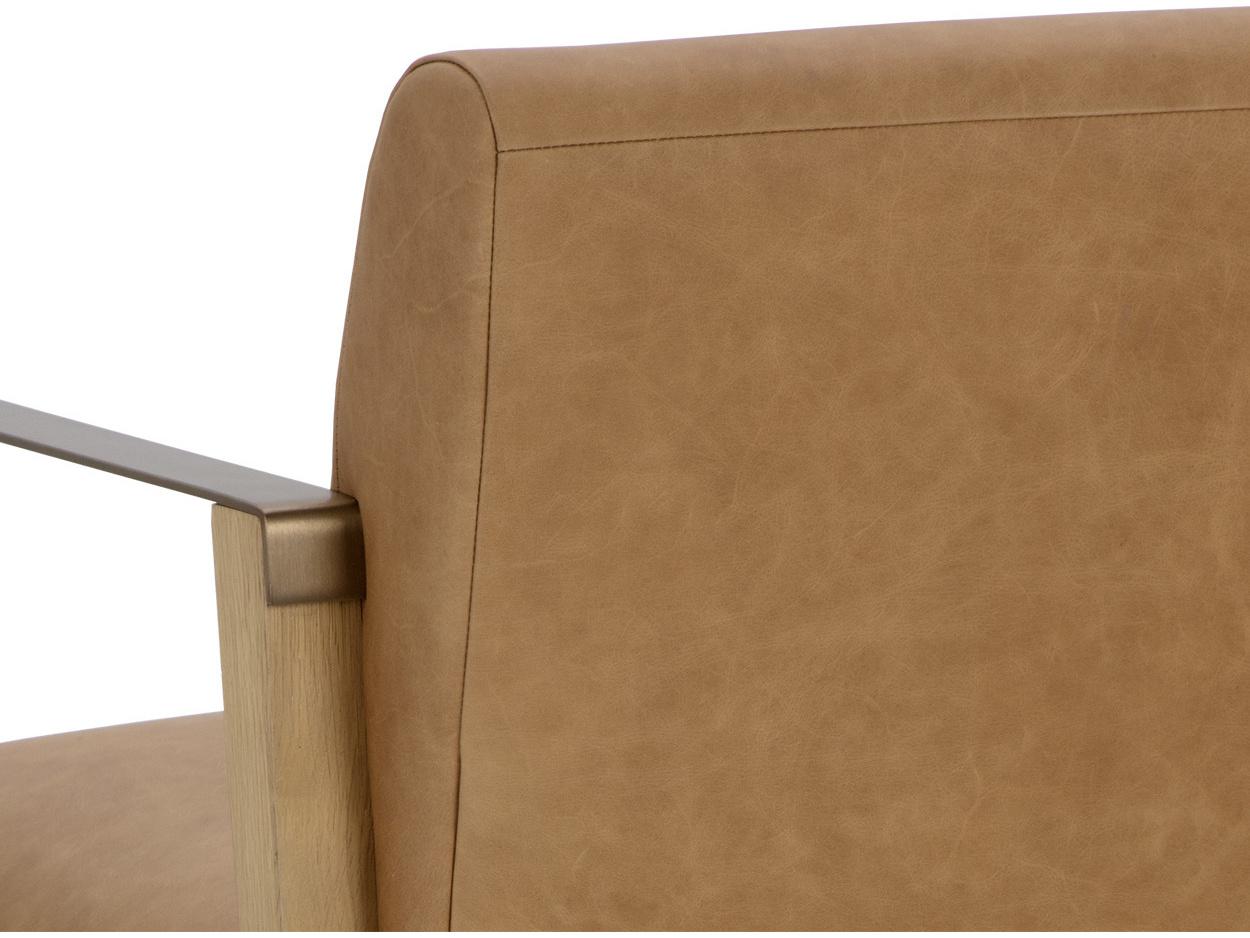 Sunpan Earl Brown Leather Accent Chair