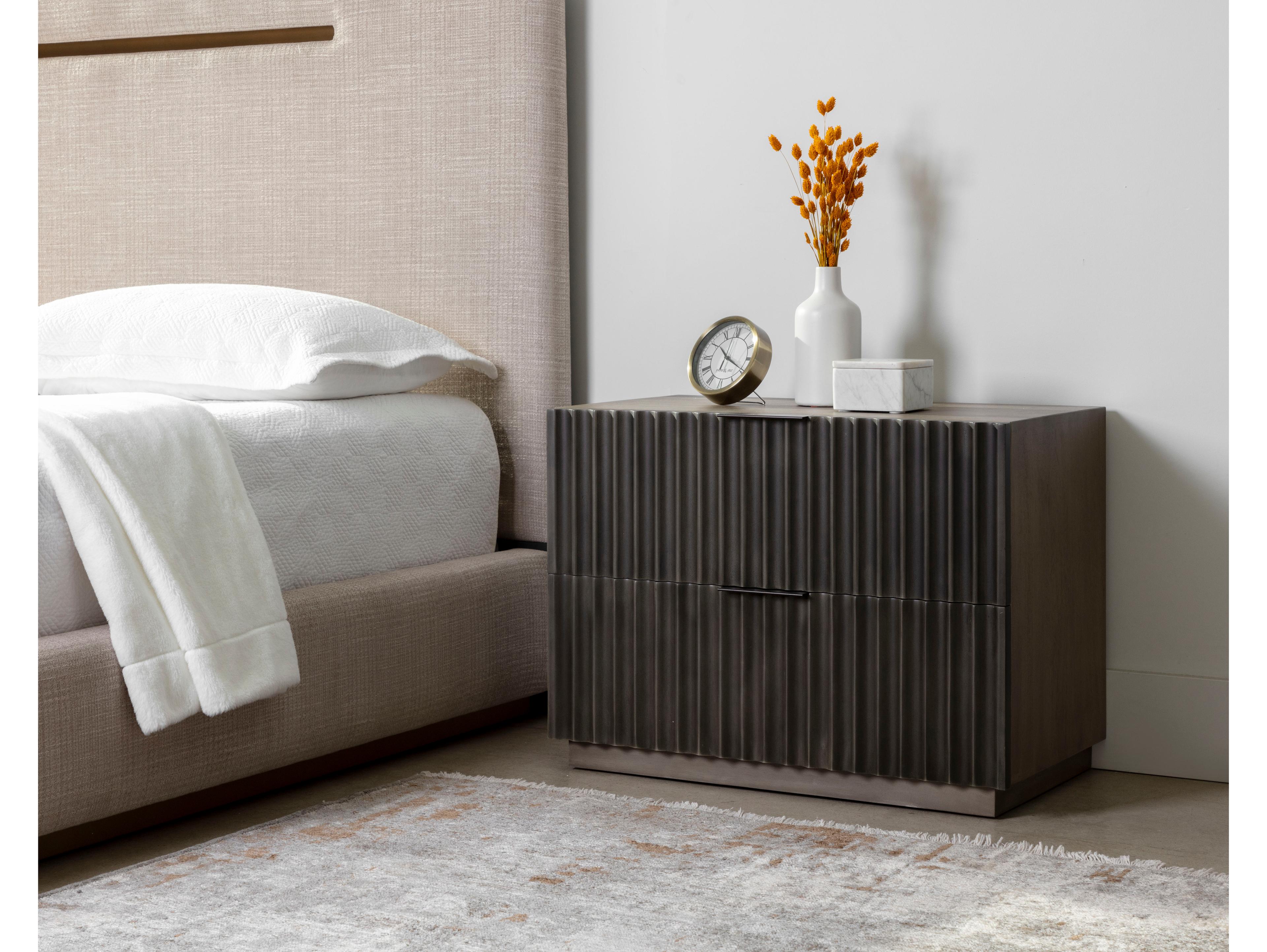 Sunpan Carlin 2-Drawers Brown Mango Wood Nightstand