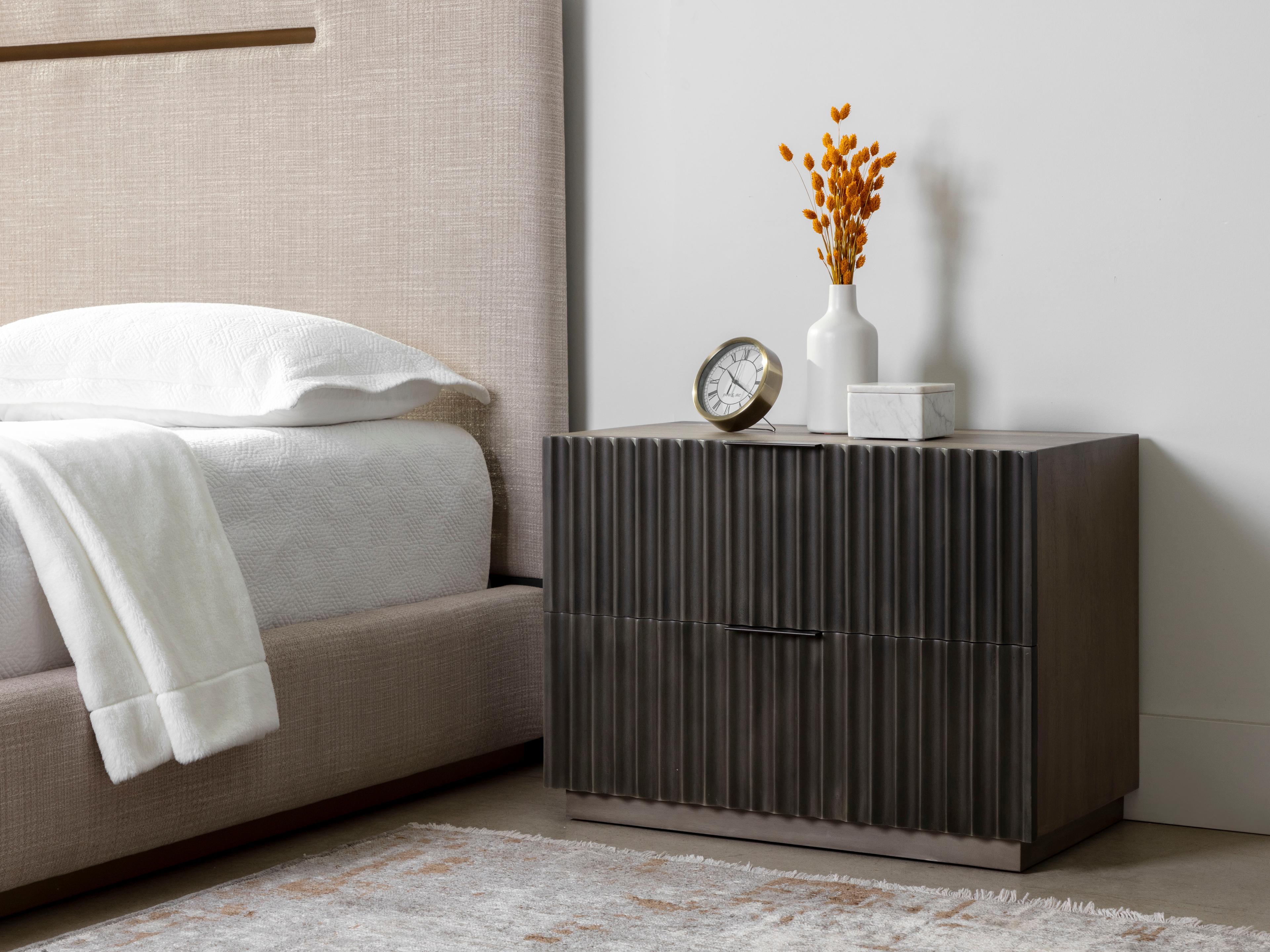 Sunpan Carlin 2-Drawers Brown Mango Wood Nightstand