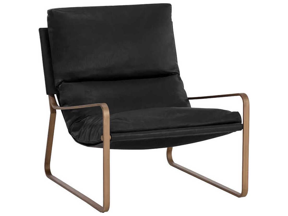 Sunpan Zancor Black Leather Accent Chair