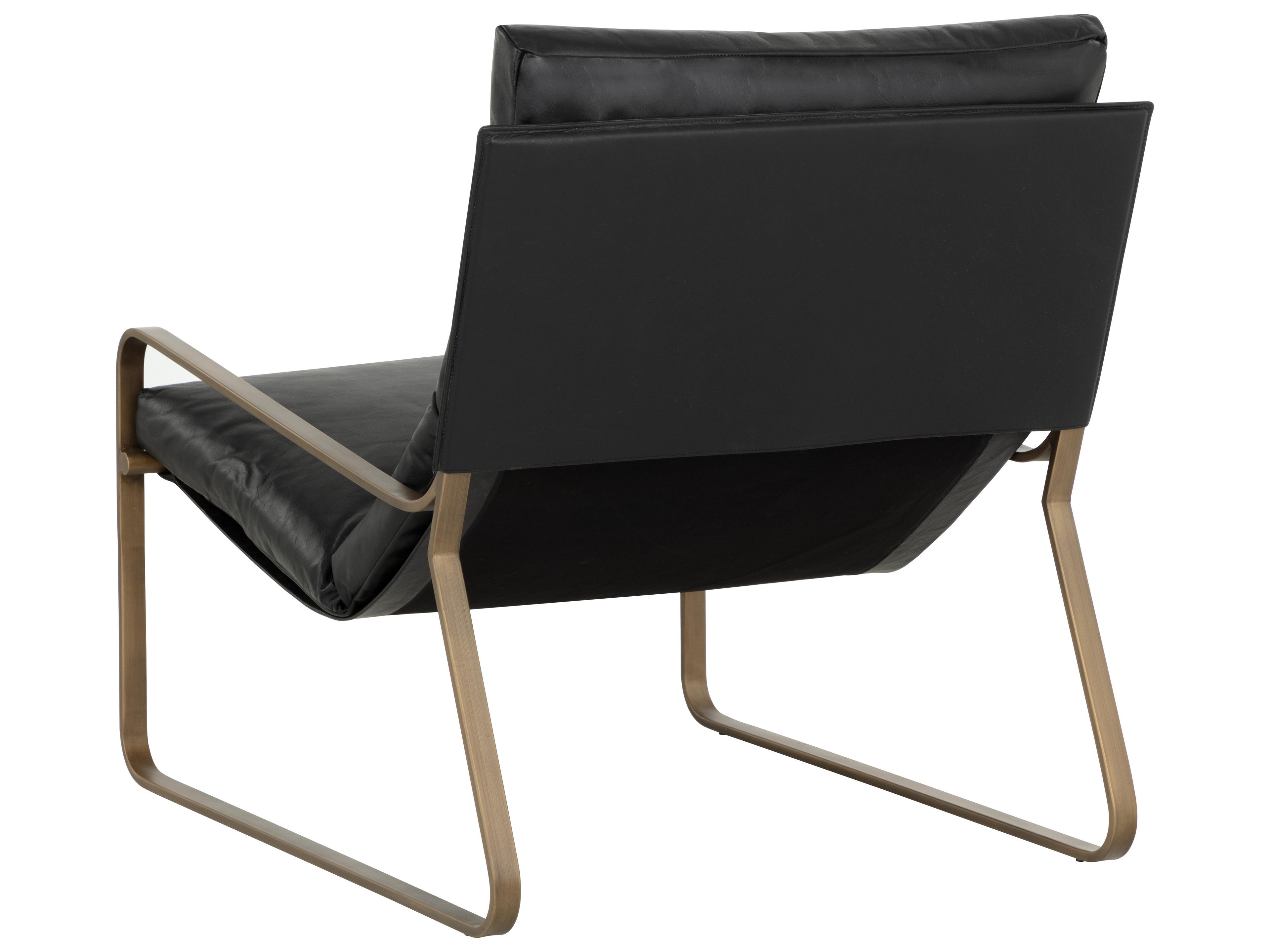 Sunpan Zancor Black Leather Accent Chair