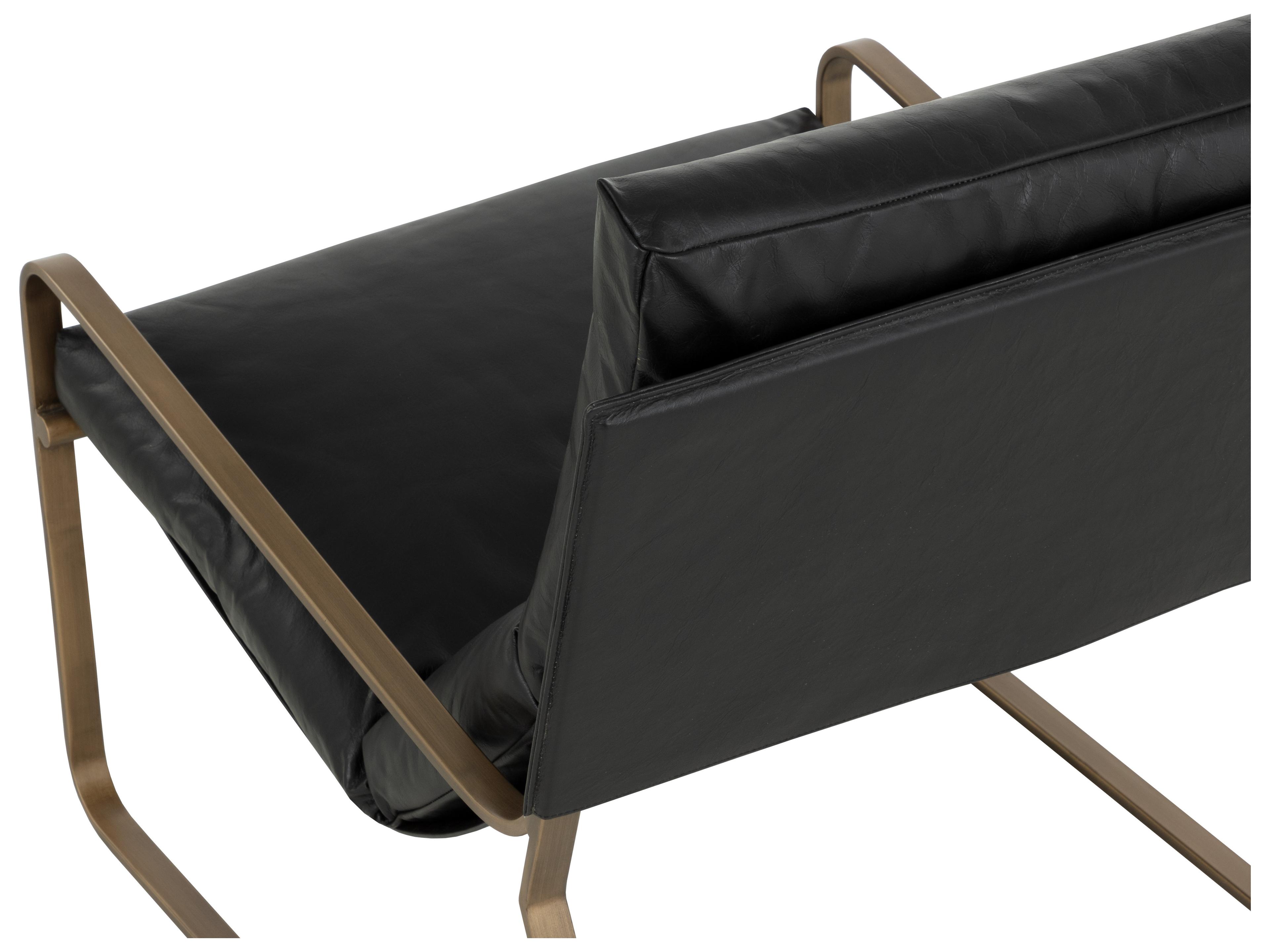 Sunpan Zancor Black Leather Accent Chair