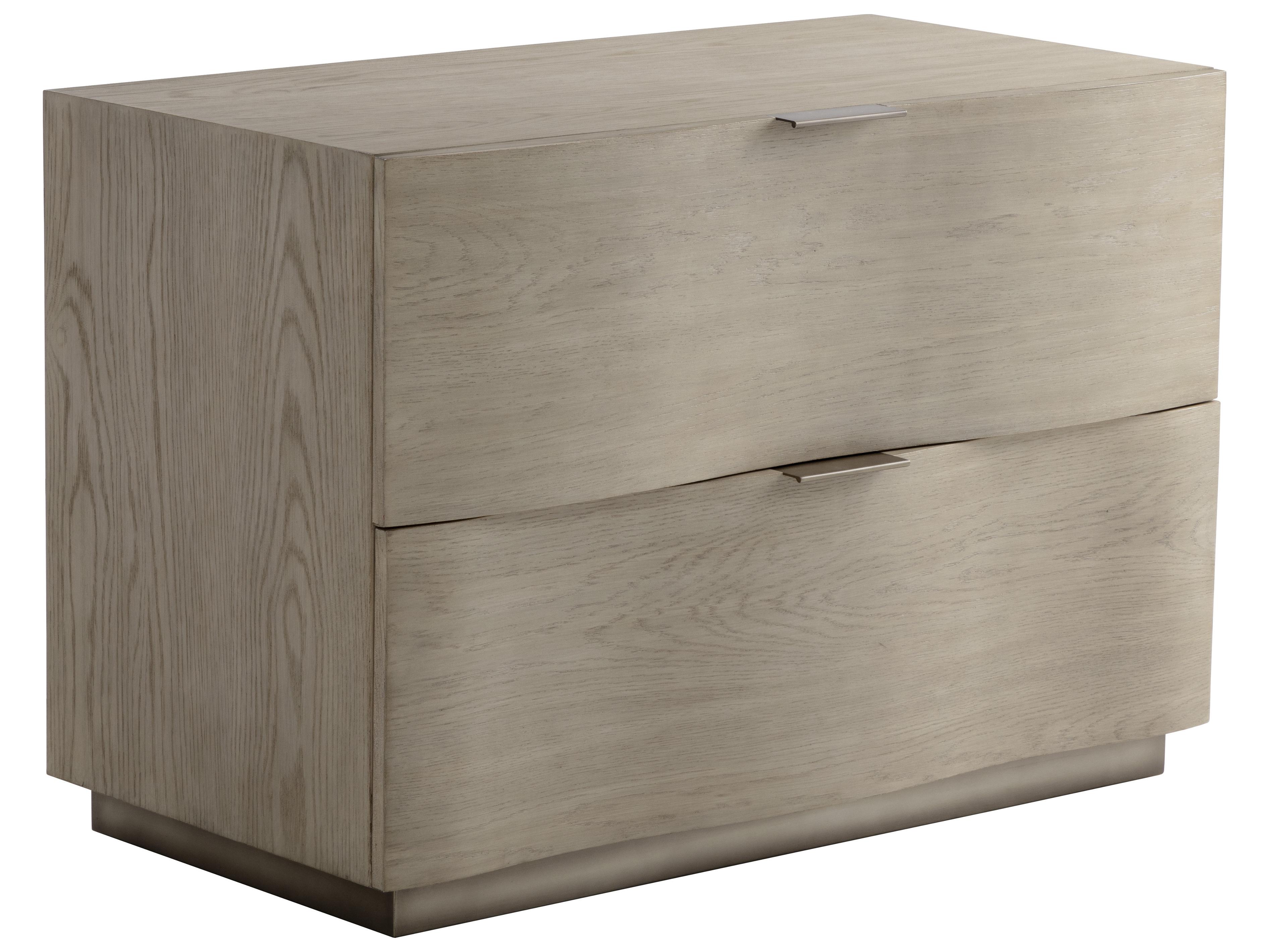 Sunpan Hoyos 2-Drawers Oak Wood Nightstand