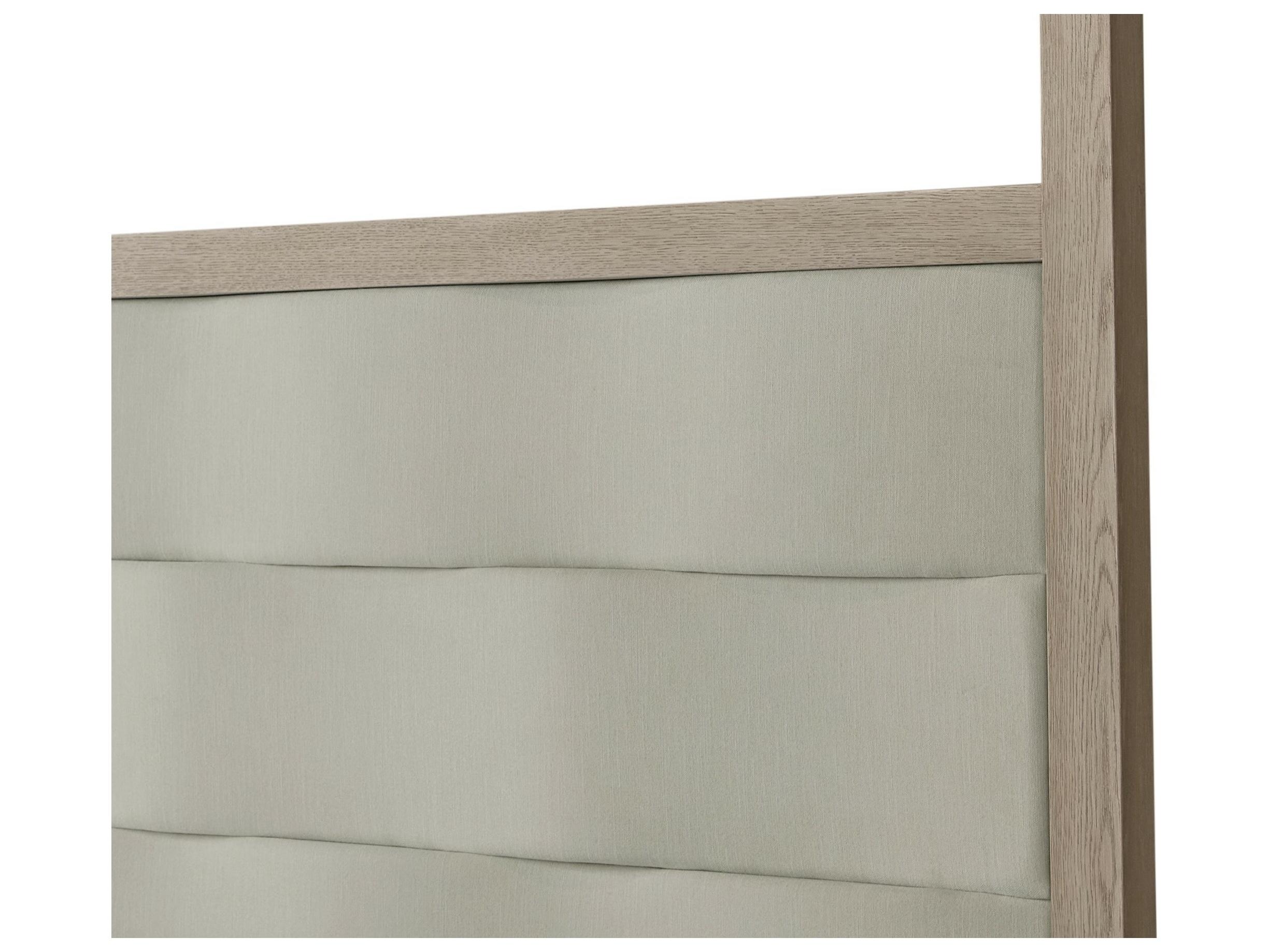 Sunpan Hoyos Topaz Beige Oak Wood King Four Poster Bed