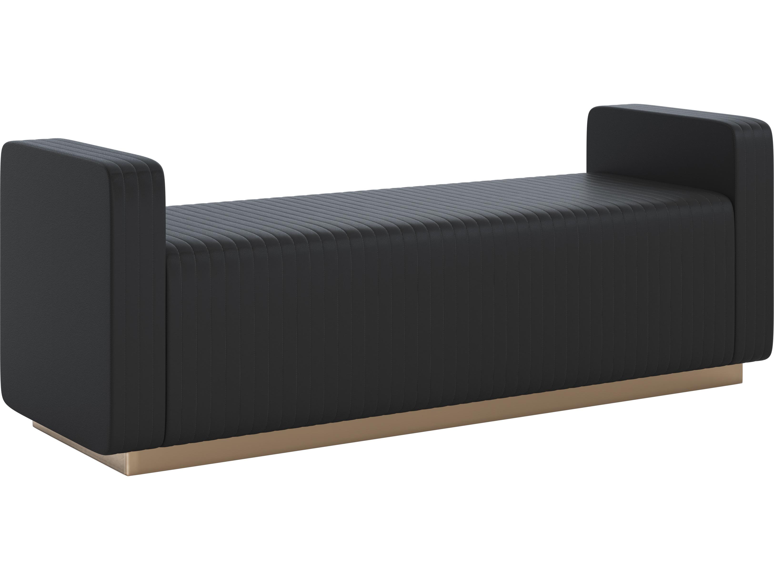 Sunpan Odette Maven Black Faux Leather Accent Bench