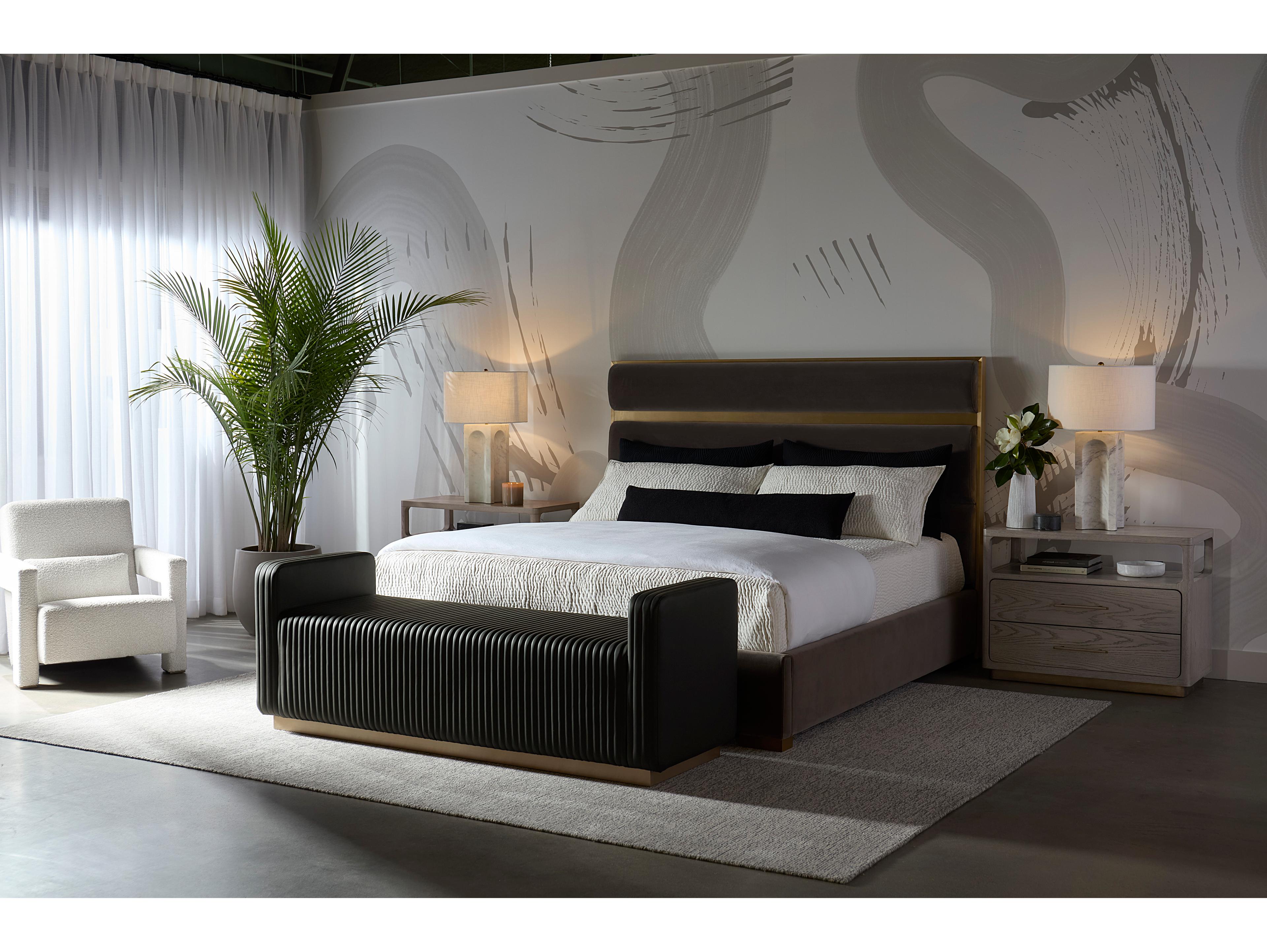 Sunpan Odette Maven Black Faux Leather Accent Bench