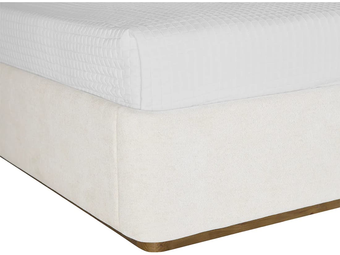 Sunpan Jamille Eclipse White Upholstered King Platform Bed