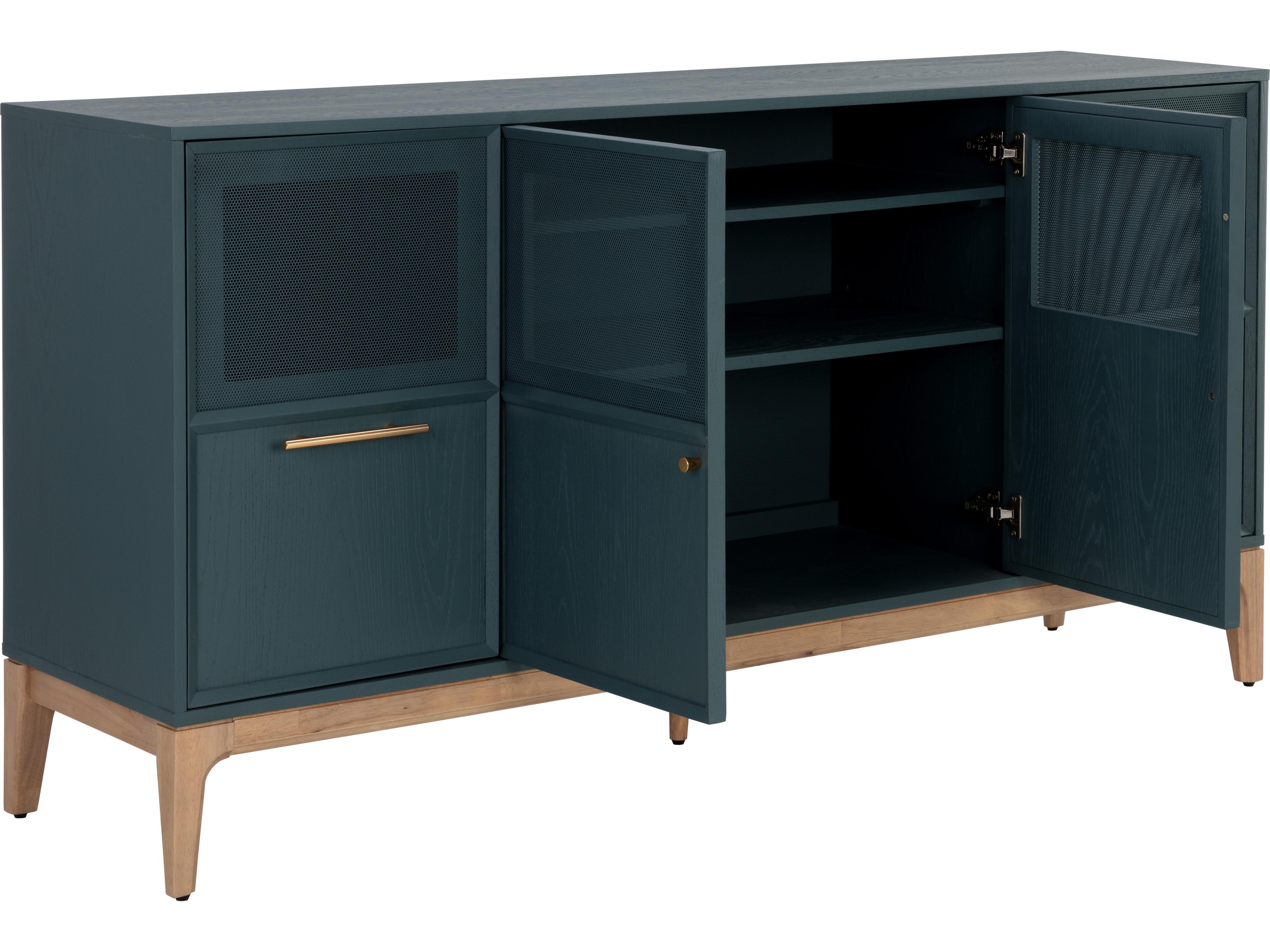 Sunpan Rivero 71" Oak Wood Teal Sideboard
