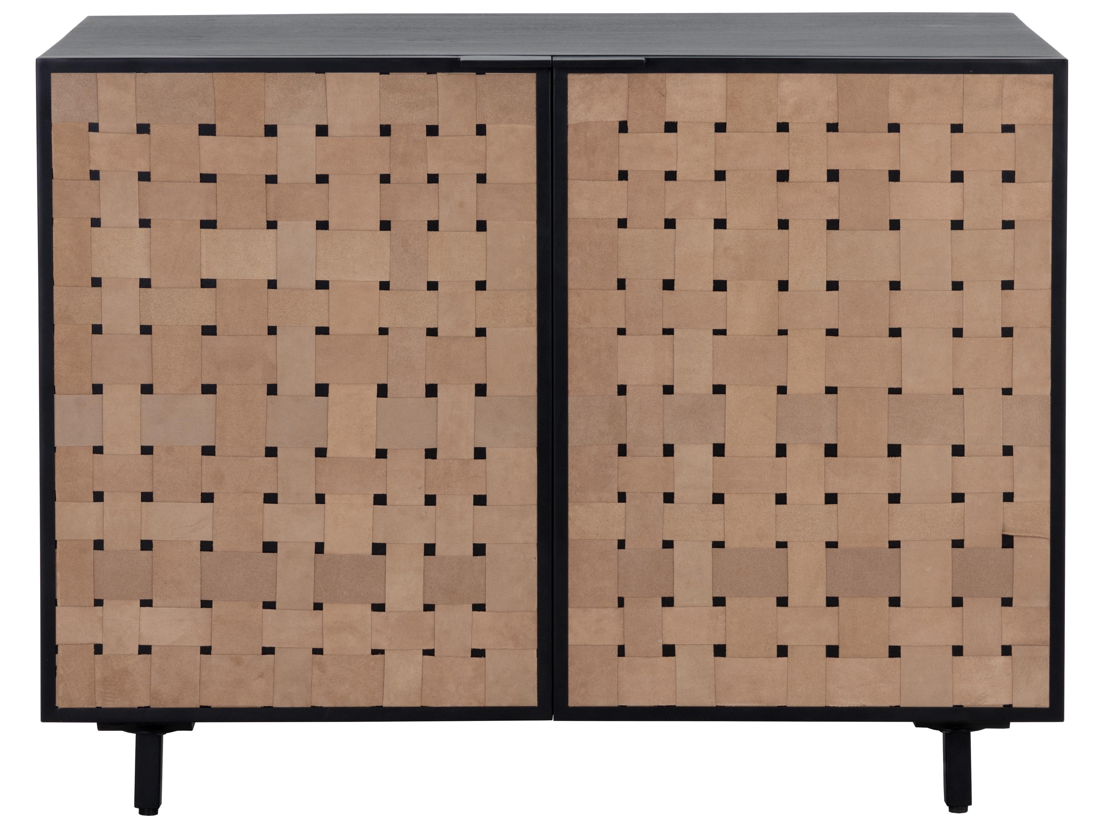 Sunpan Omari 40" Suede Light Tan Leather Sideboard