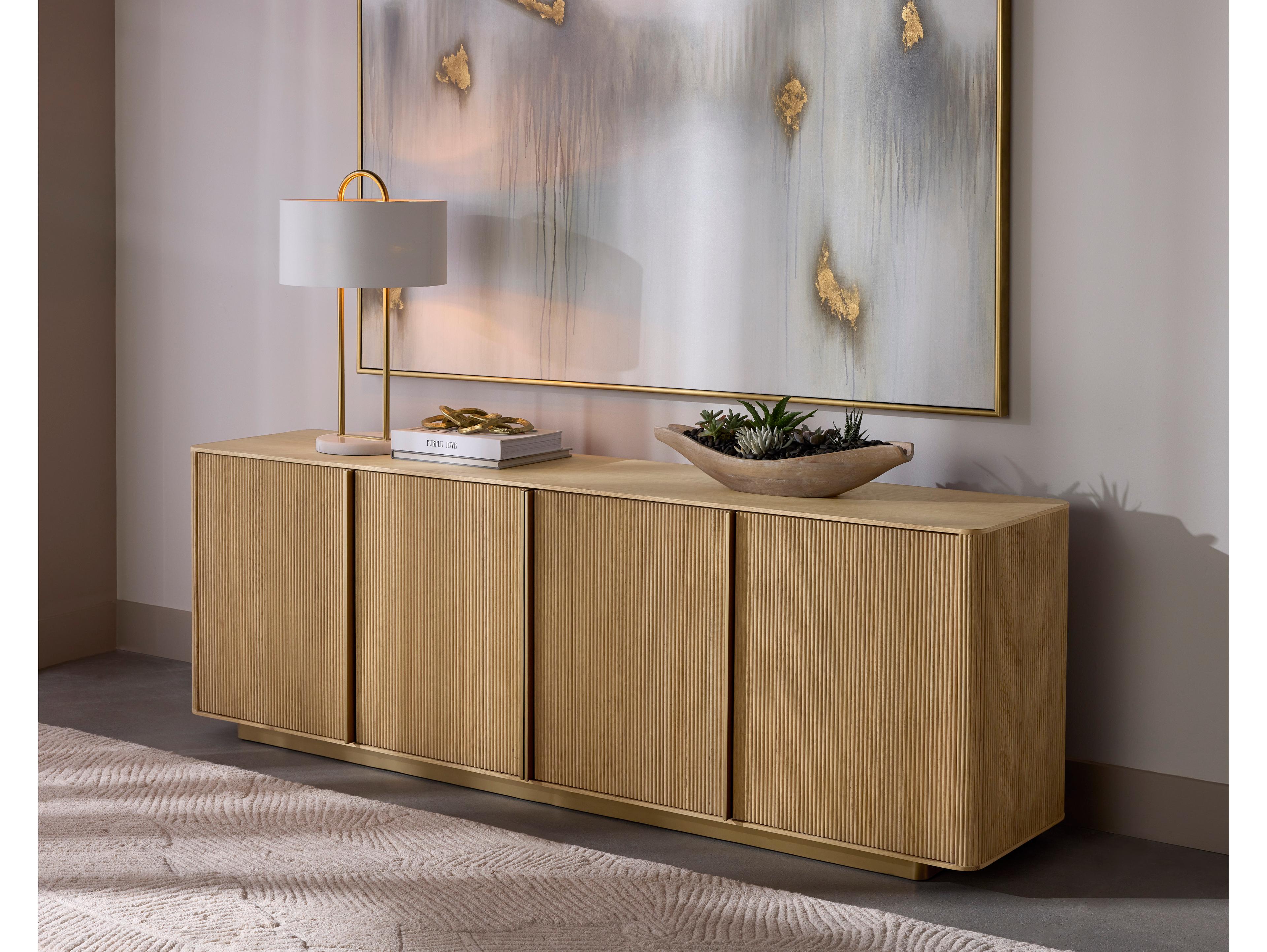 Sunpan Kalla 84" Oak Wood Rustic Sideboard